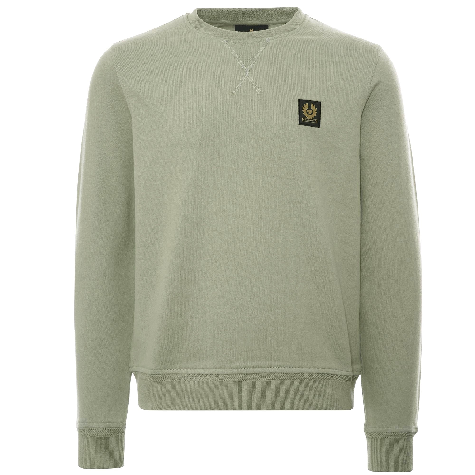 Belstaff Cotton Fleece Crew Sweatshirt - Laurel Green