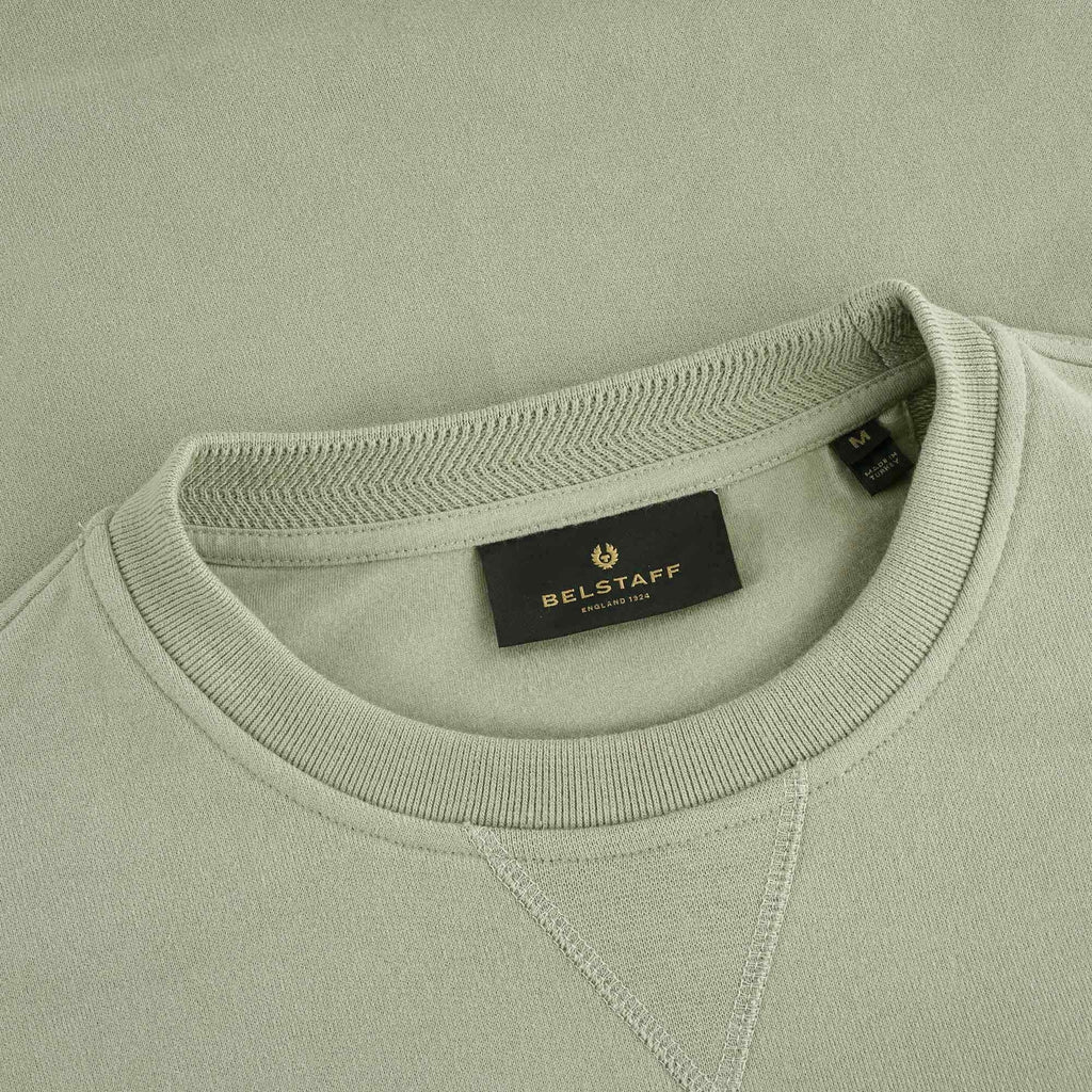 Belstaff Cotton Fleece Crew Sweatshirt - Laurel Green