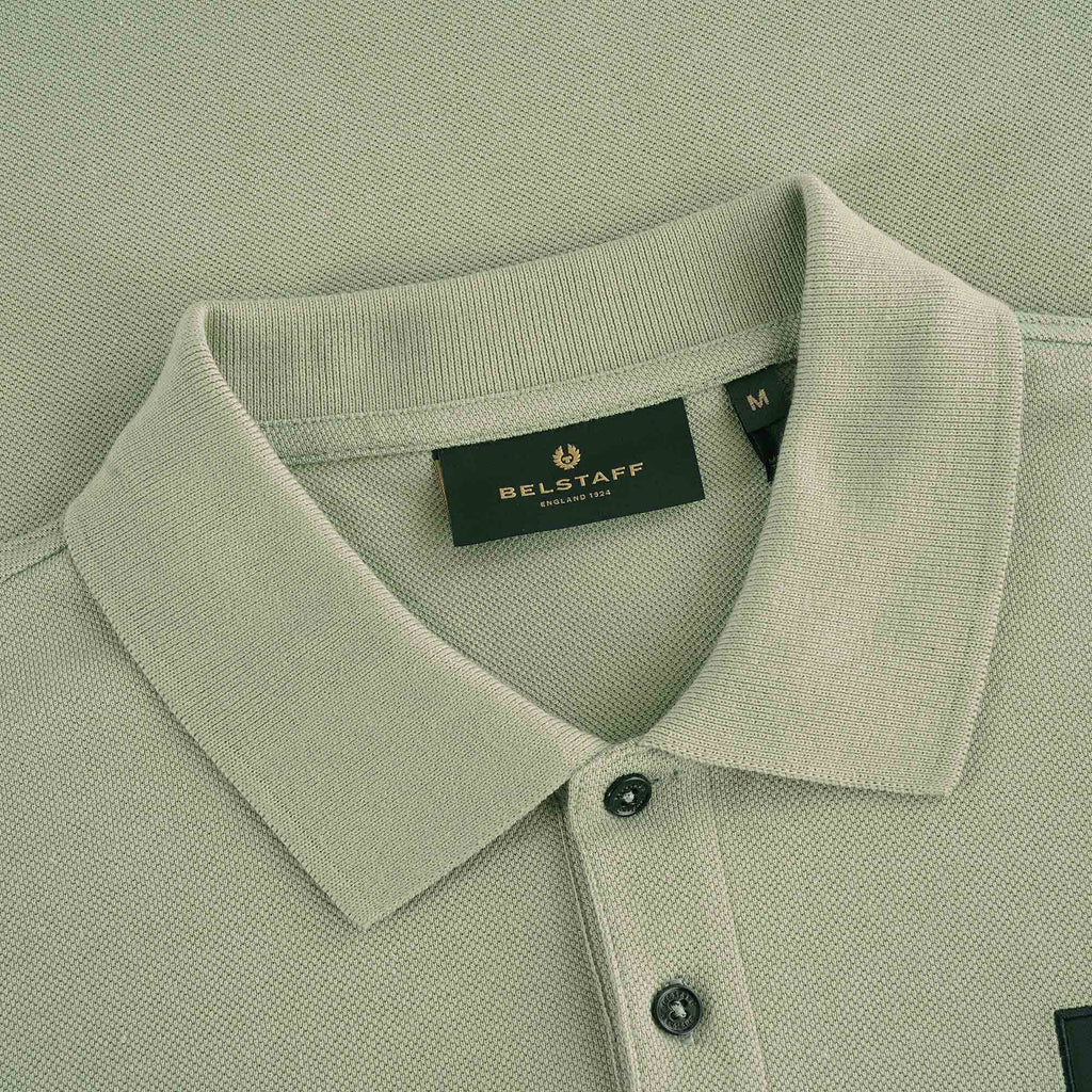 Belstaff Cotton Pique Patch Polo Shirt - Laurel Green