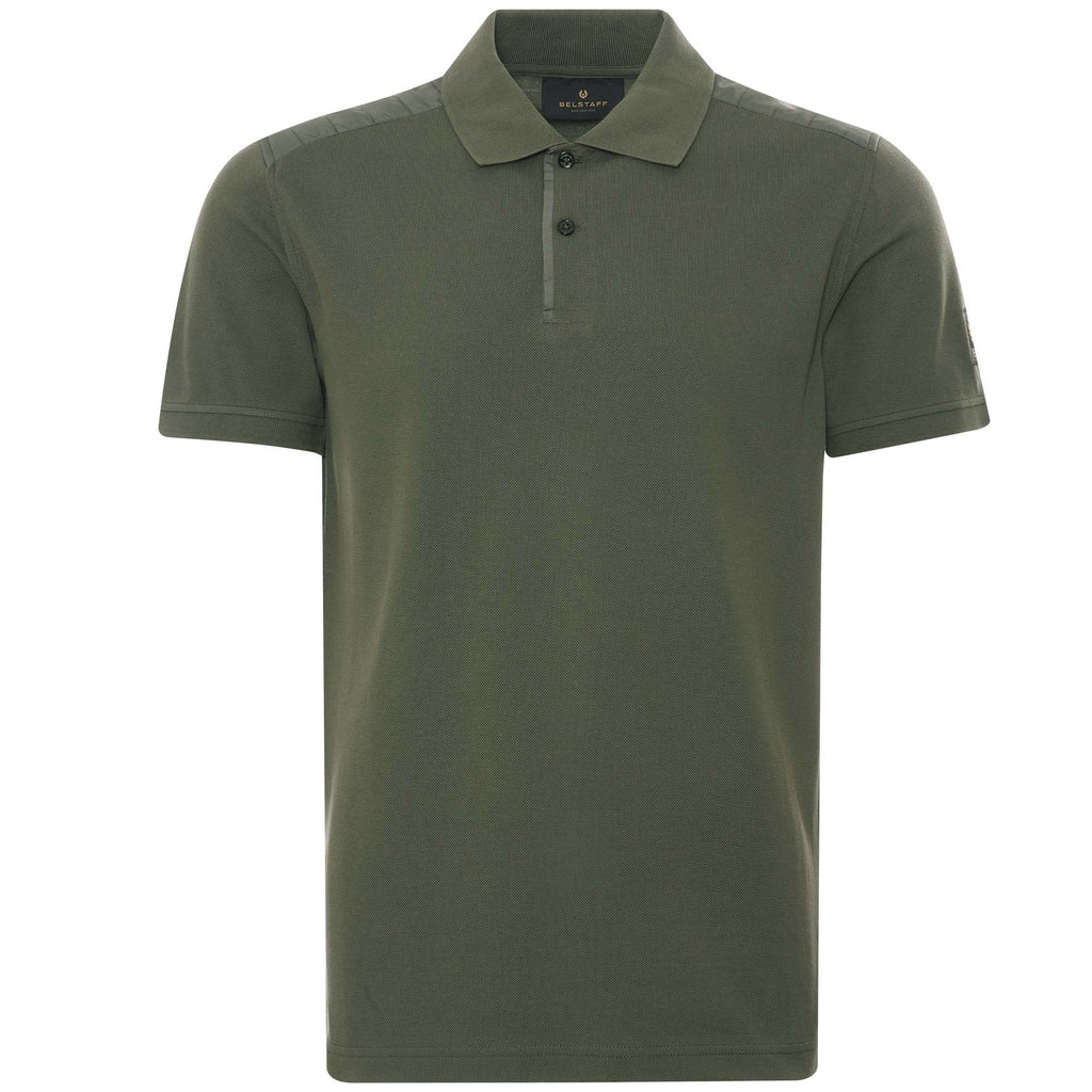 Belstaff Cotton Pique Racing Polo Shirt - Pewter Green