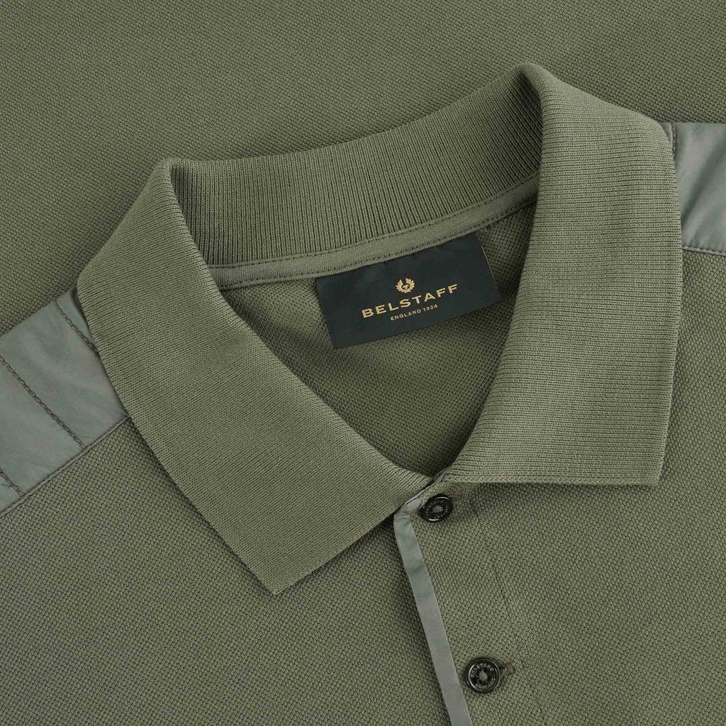 Belstaff Cotton Pique Racing Polo Shirt - Pewter Green