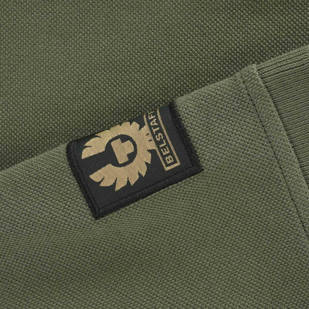 Belstaff Cotton Pique Racing Polo Shirt - Pewter Green