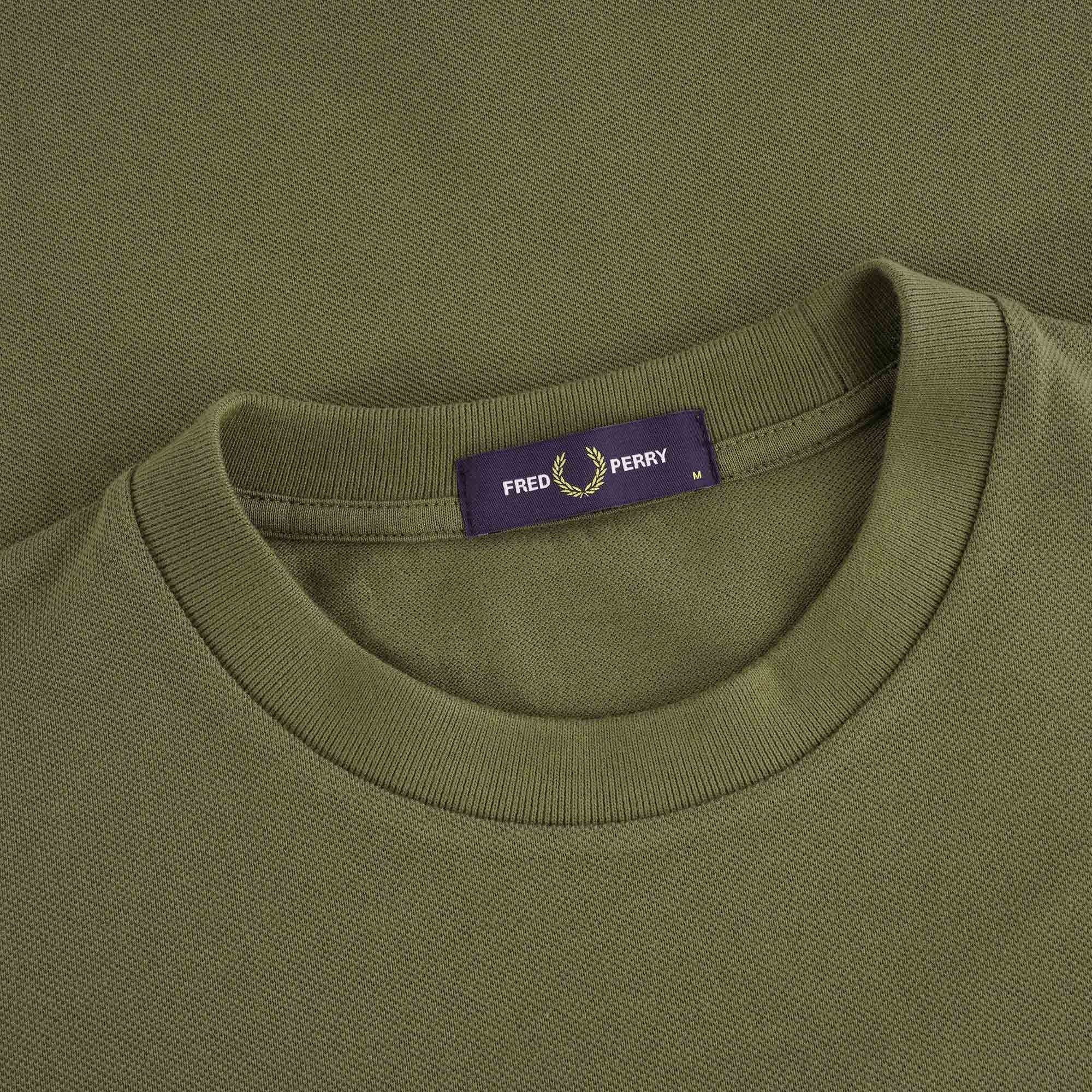 Fred Perry Pocket Detail Piqu T-Shirt - Military Green