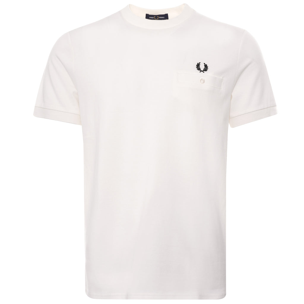 Fred Perry Pocket Detail Piqu T-Shirt - Snow White