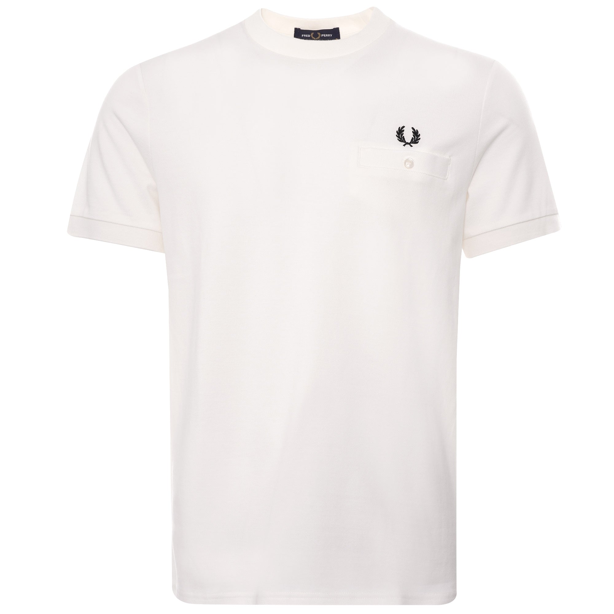 Fred Perry Pocket Detail Piqu T-Shirt - Snow White