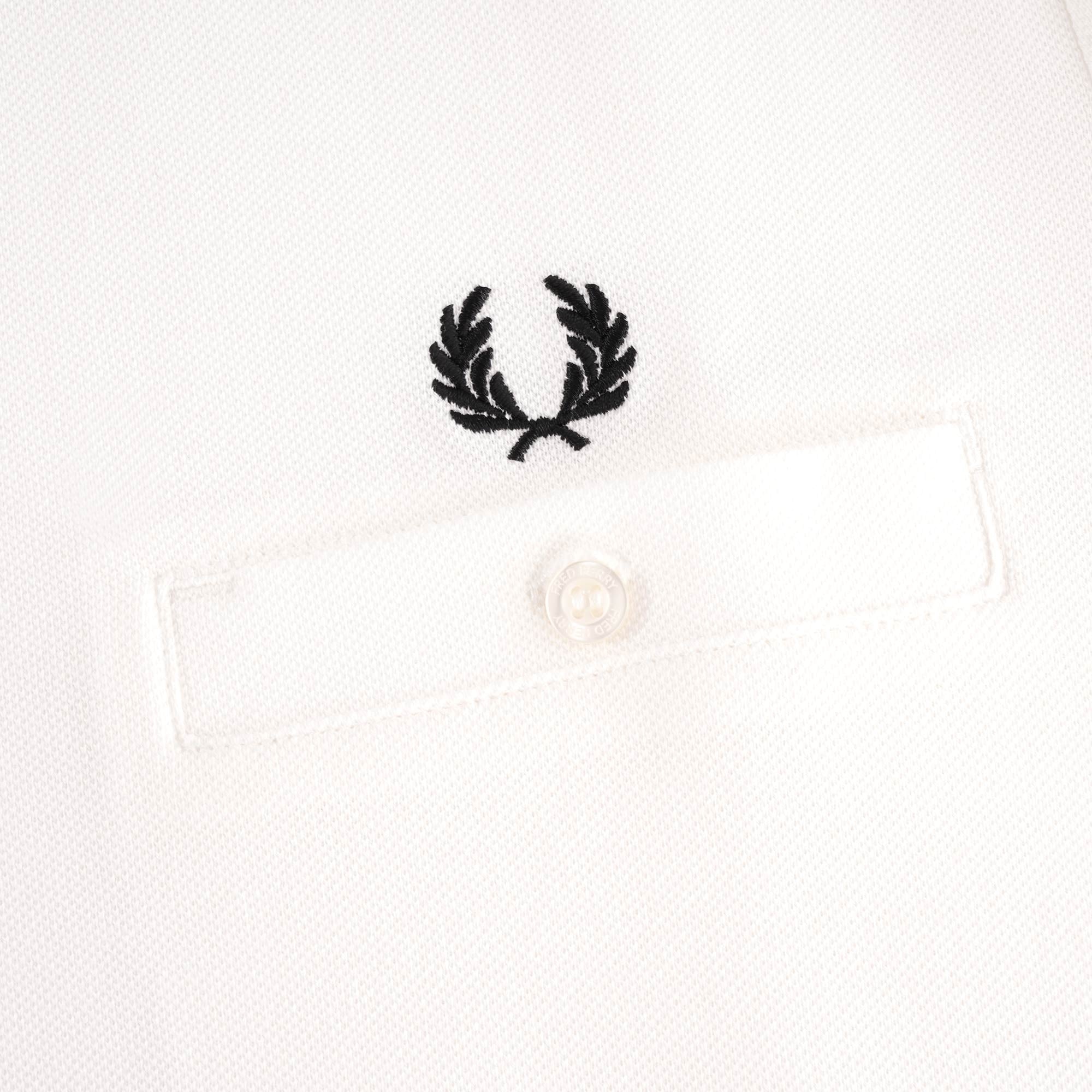 Fred Perry Pocket Detail Piqu T-Shirt - Snow White