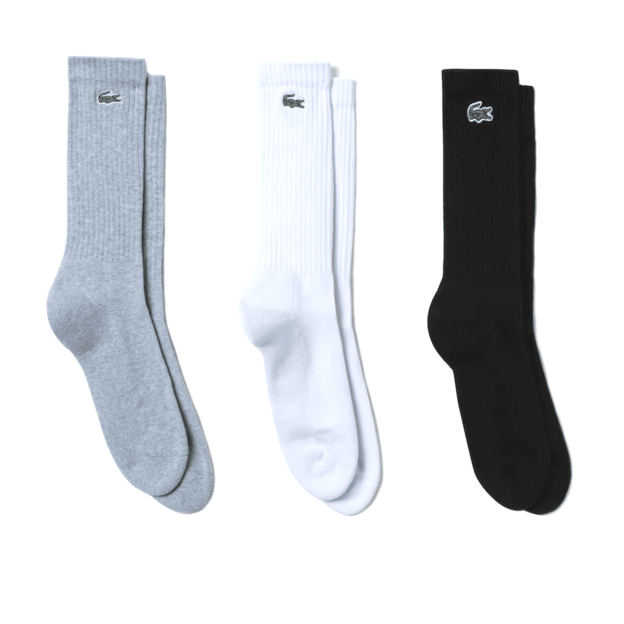 Lacoste High-Cut Socks 3 Pack - Grey Chine/White/Black