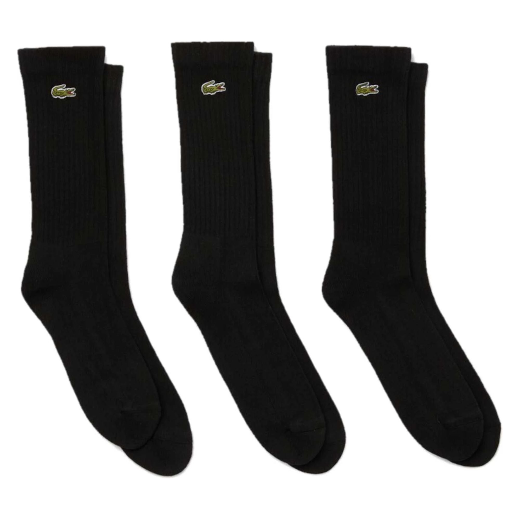 Lacoste High-Cut Socks 3 Pack - Black