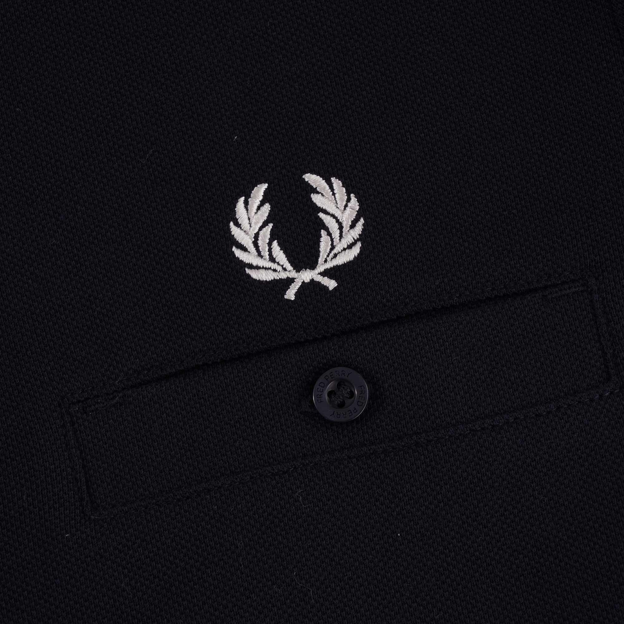 Fred Perry Pocket Detail Piqu T-Shirt - Navy
