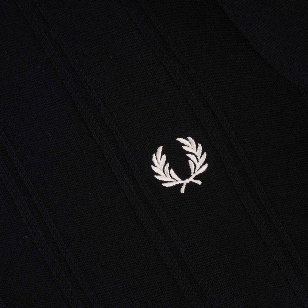 Fred Perry Tipping Texture Knitted Polo Shirt - Black