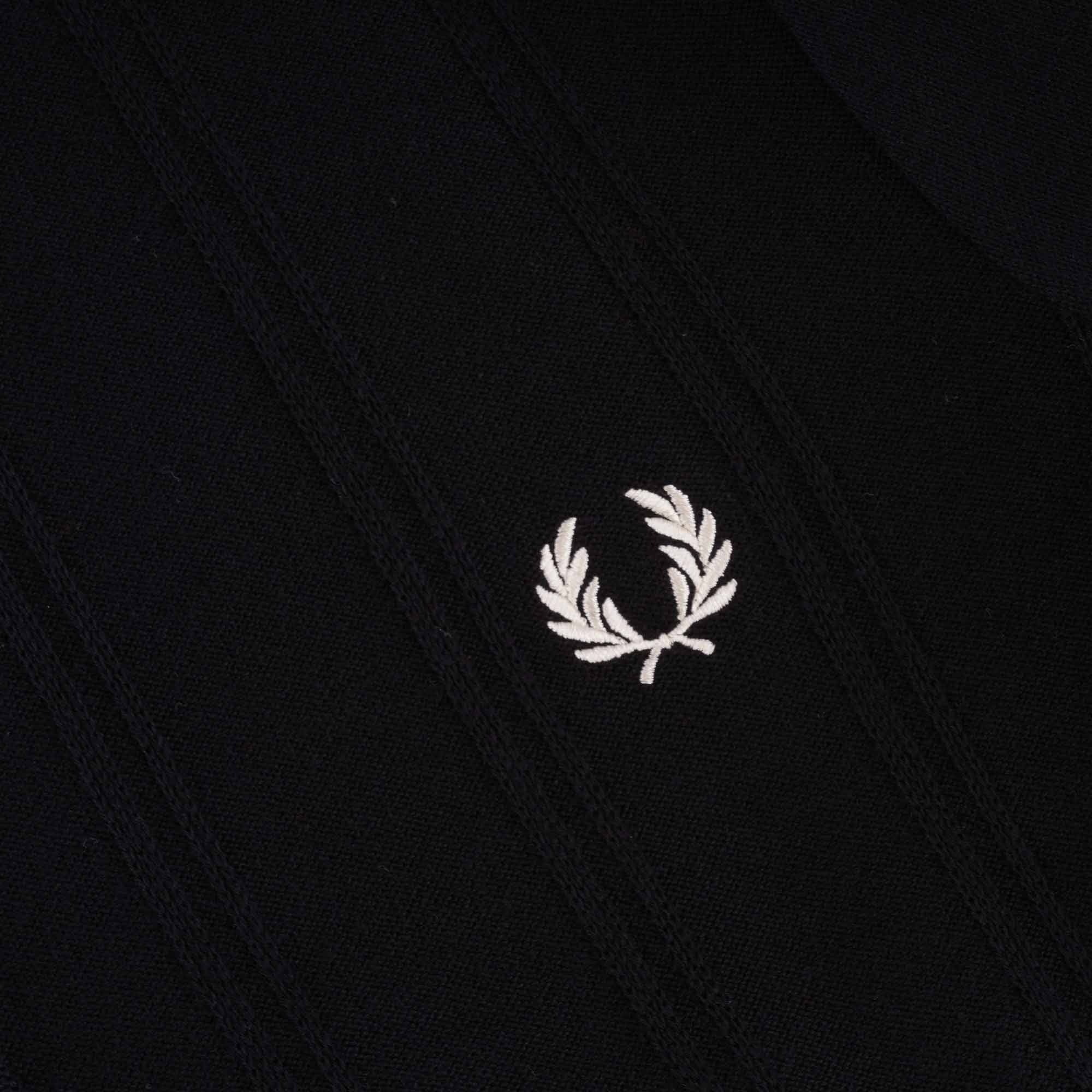 Fred Perry Tipping Texture Knitted Polo Shirt - Black