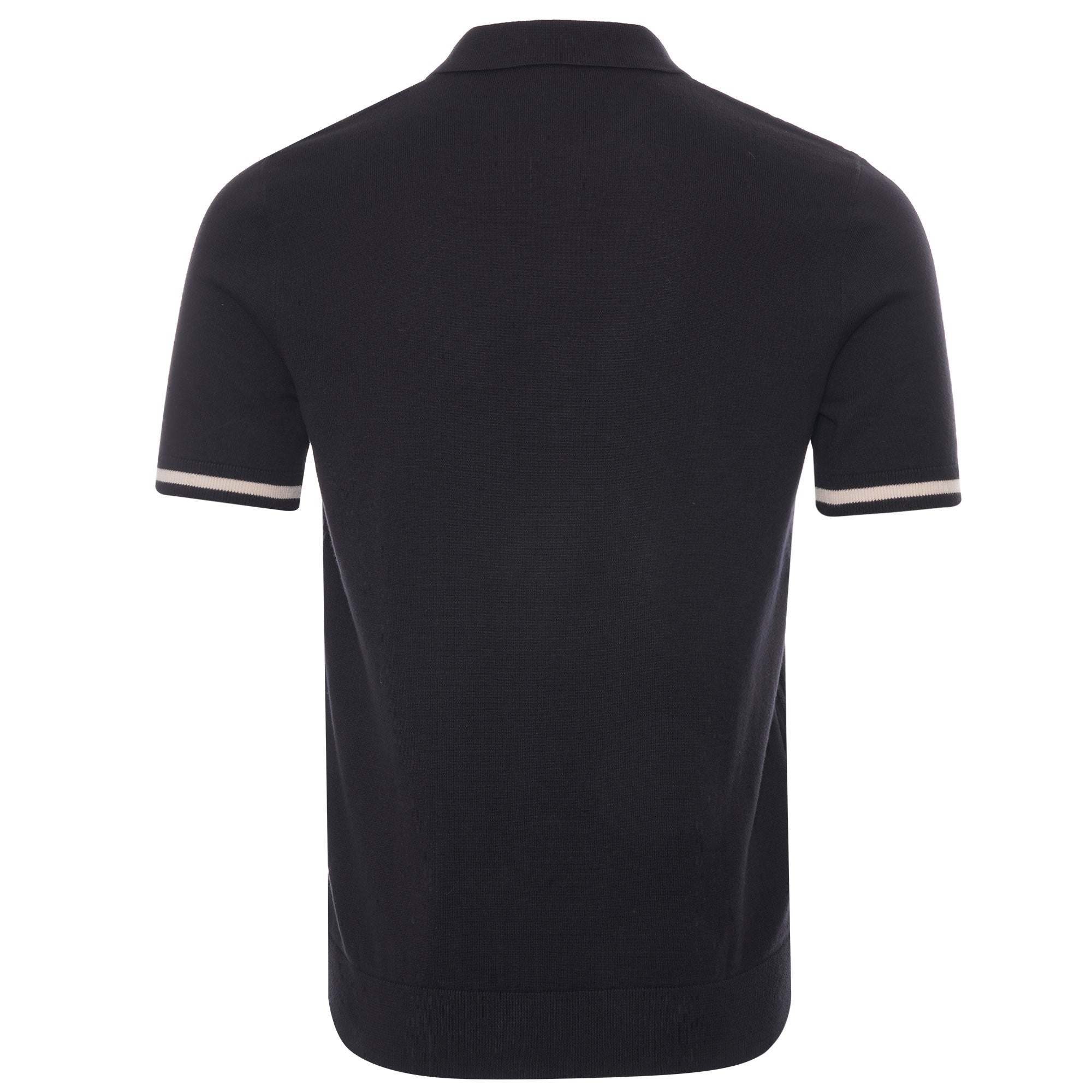 Fred Perry Tipping Texture Knitted Polo Shirt - Black