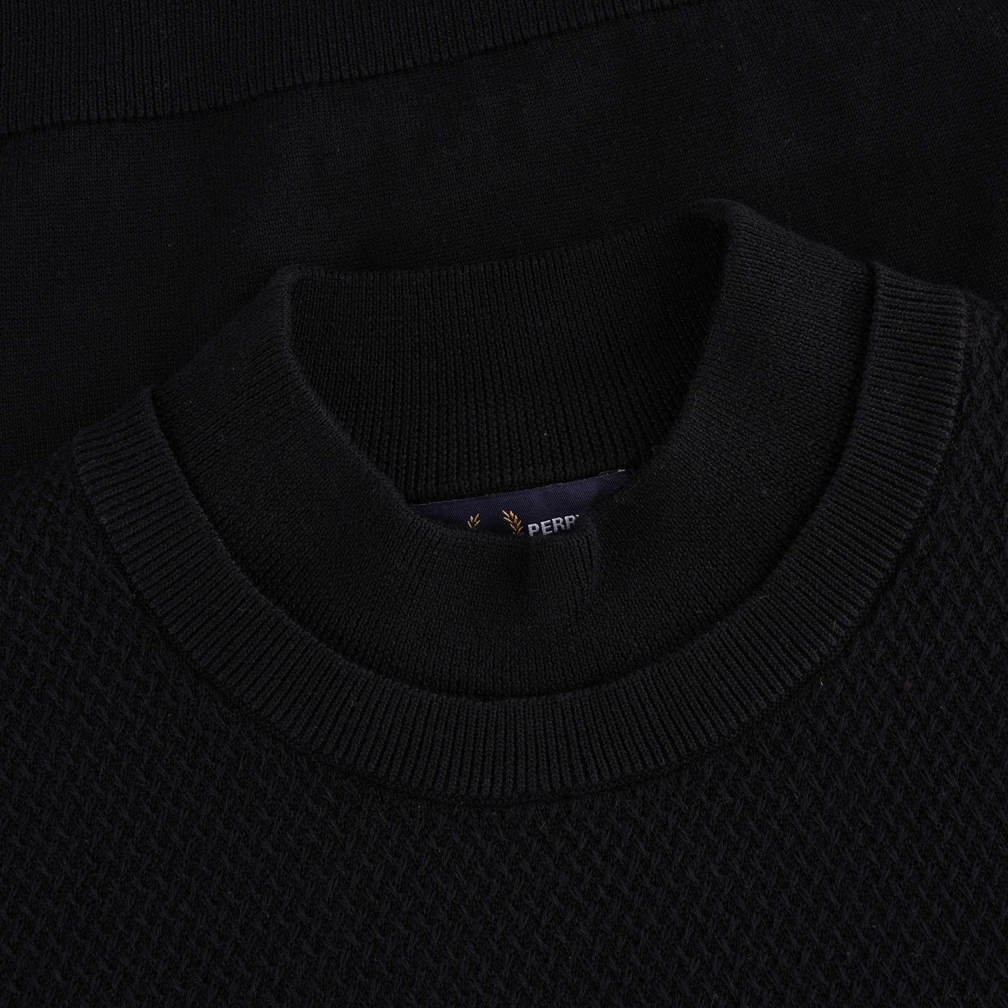 Fred Perry Double Trim Knitted T-Shirt - Black
