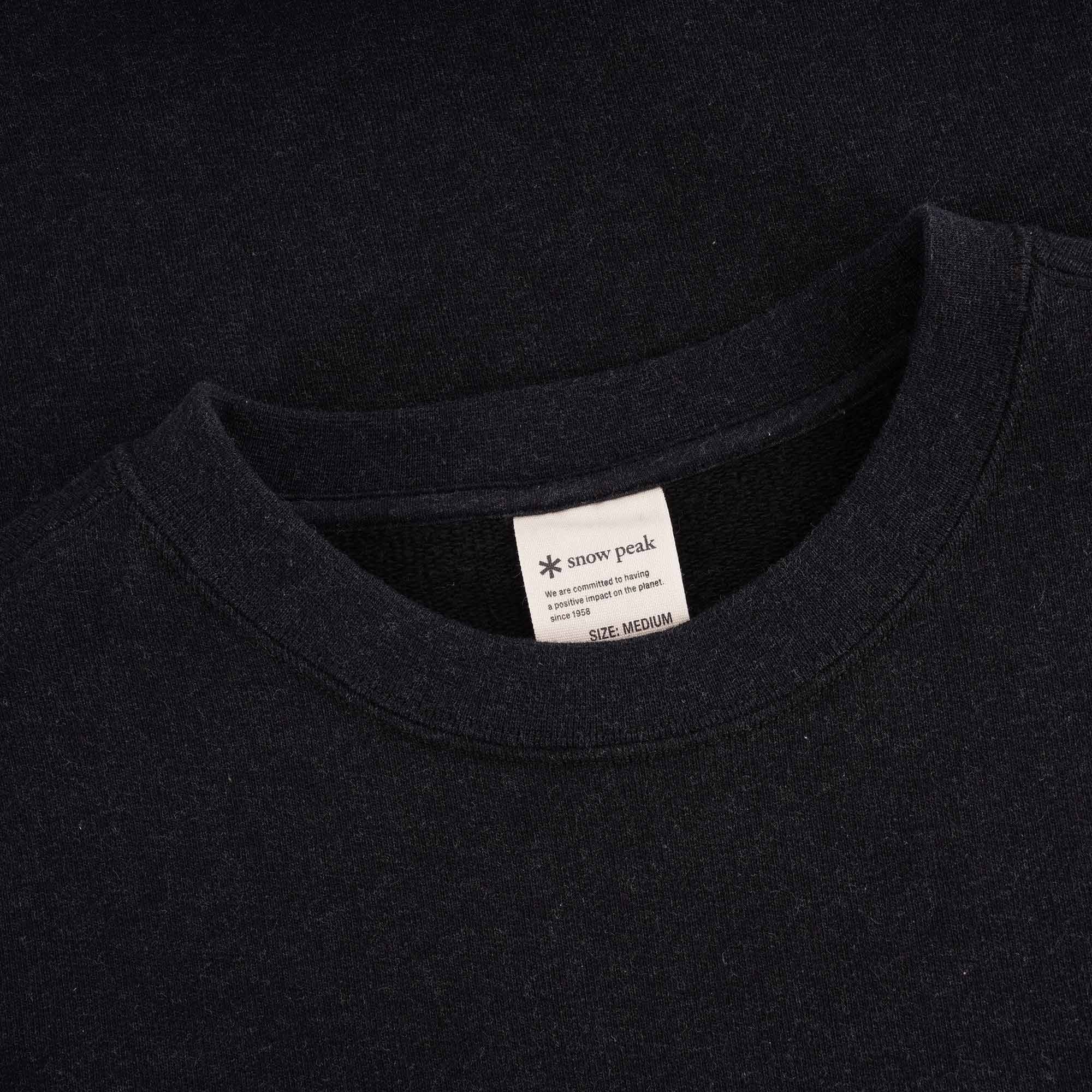 Snow Peak Heavy Recycled Cotton Crew Sweatshirt - Black