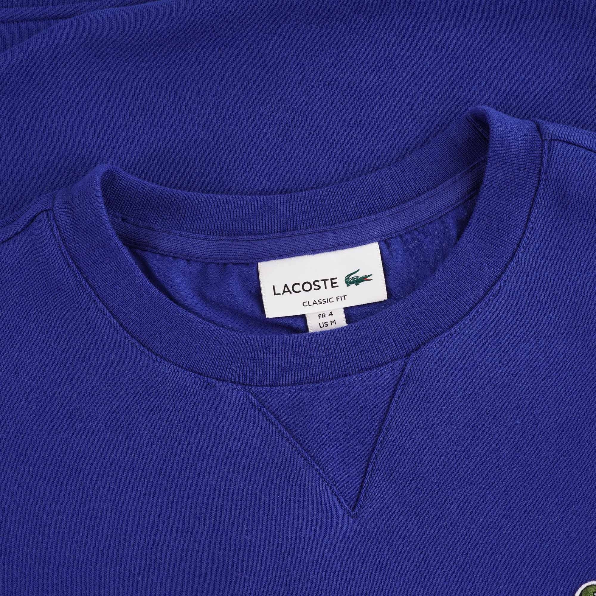 Lacoste Cotton Blend Fleece Sweatshirt - Blue
