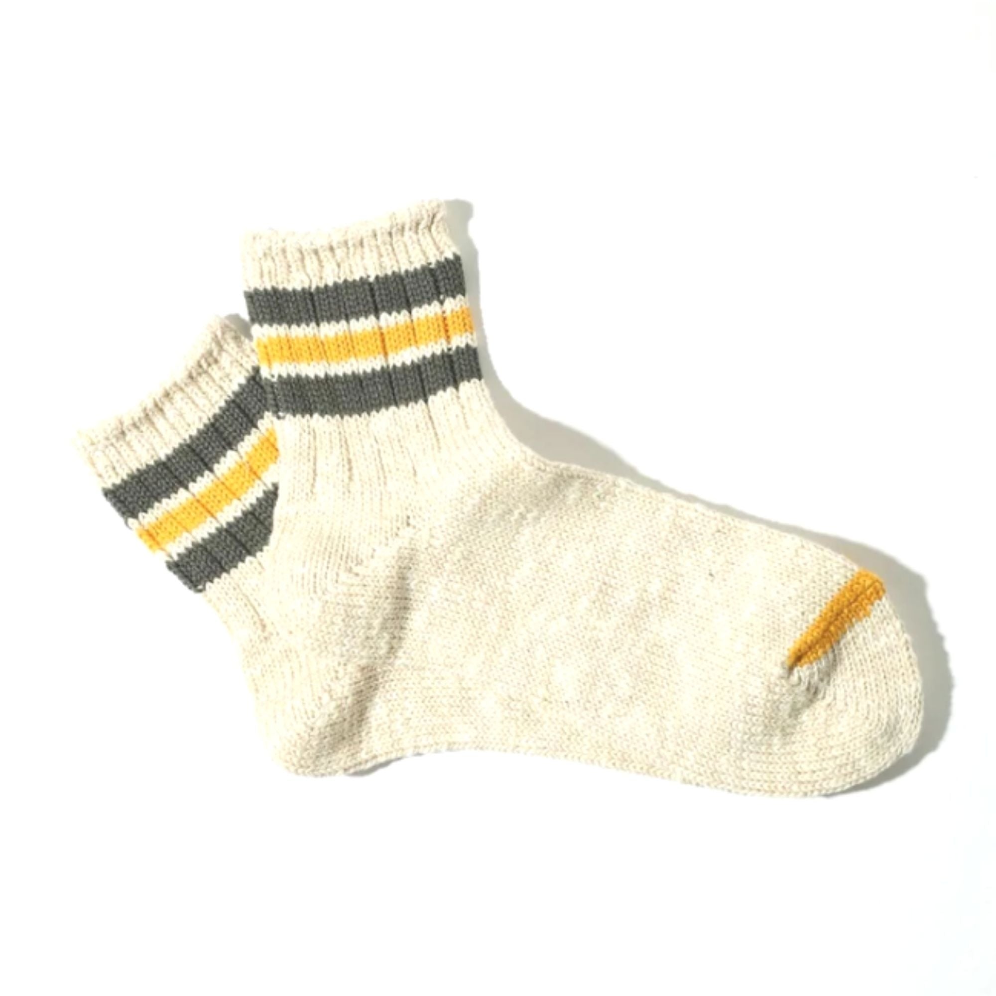Anonymous Ism 3 Line Slub Crew Socks - Beige