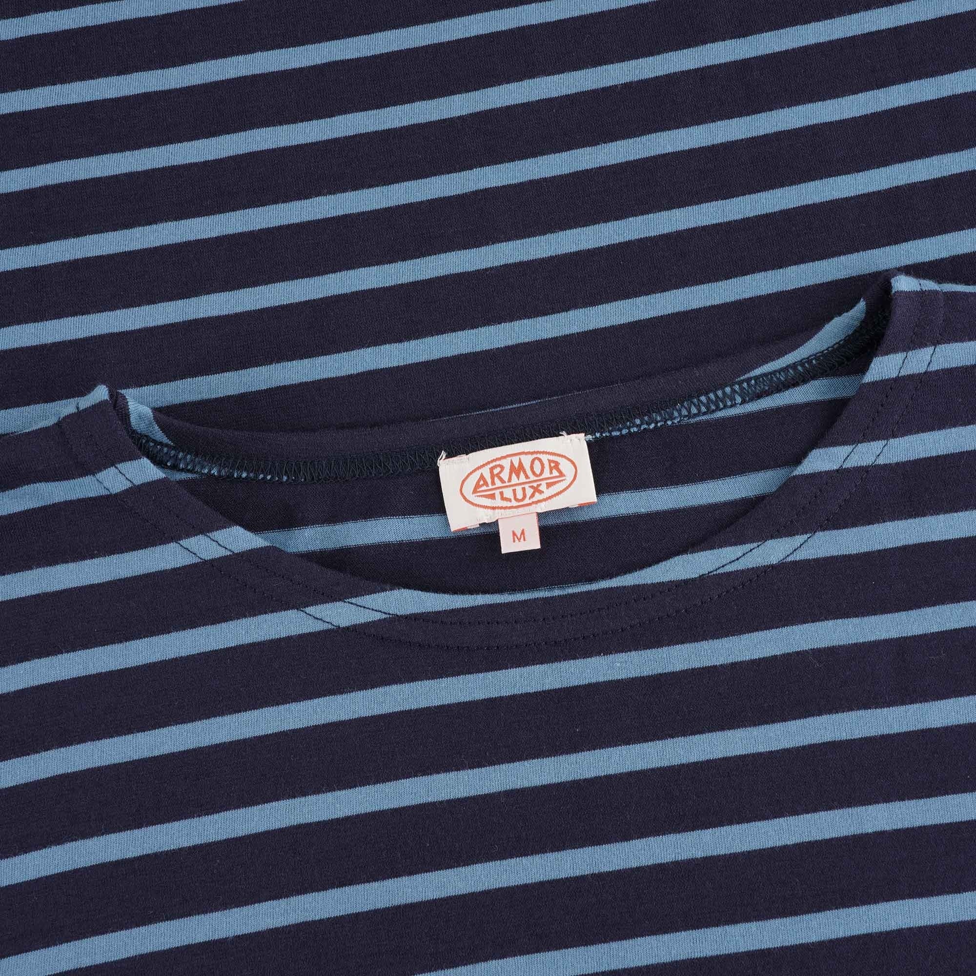 Armor Lux Organic Cotton L/S Mariniere Heritage T-Shirt - Navy/Lagoon