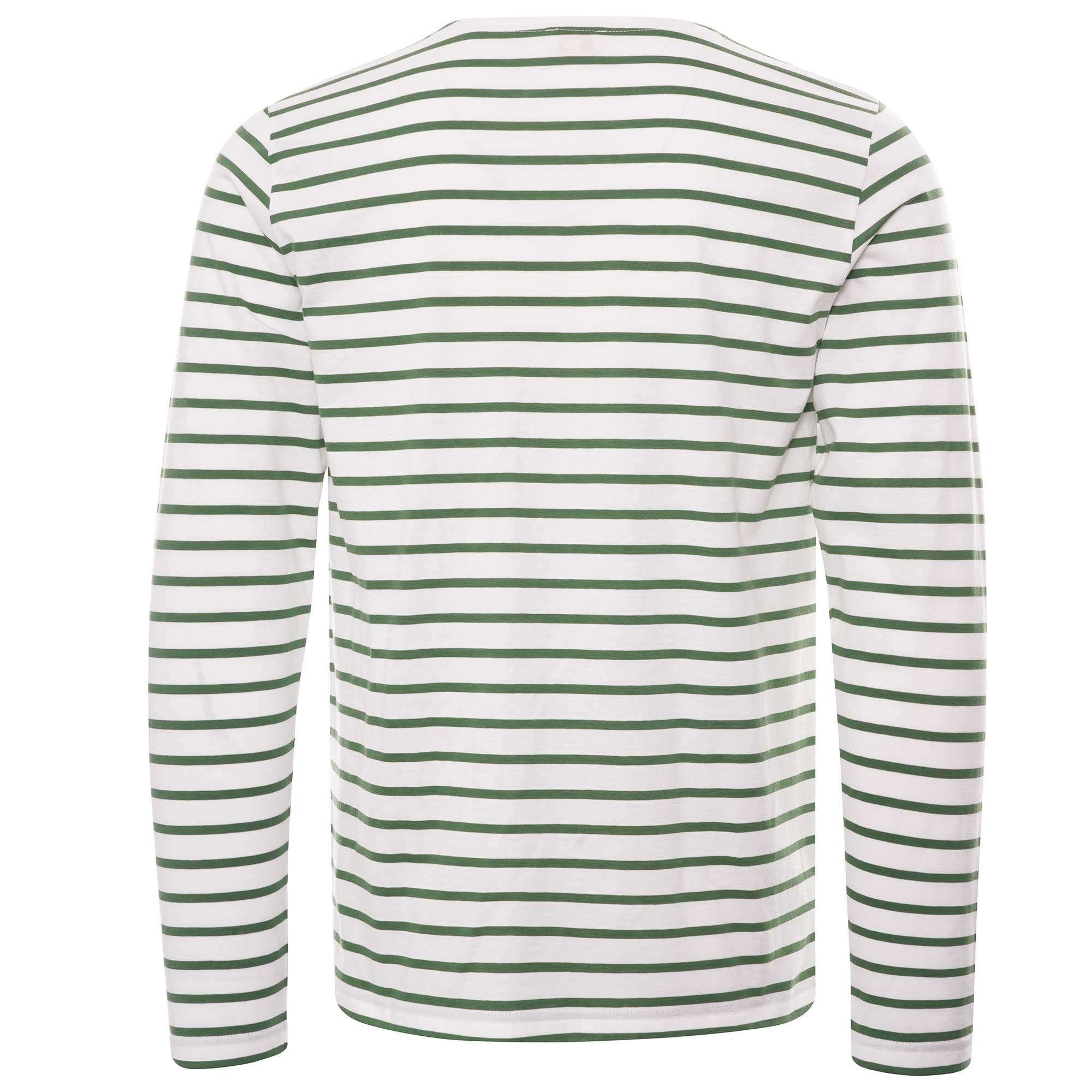 Armor Lux Organic Cotton L/S Mariniere Heritage T-Shirt - Milk/Ficus