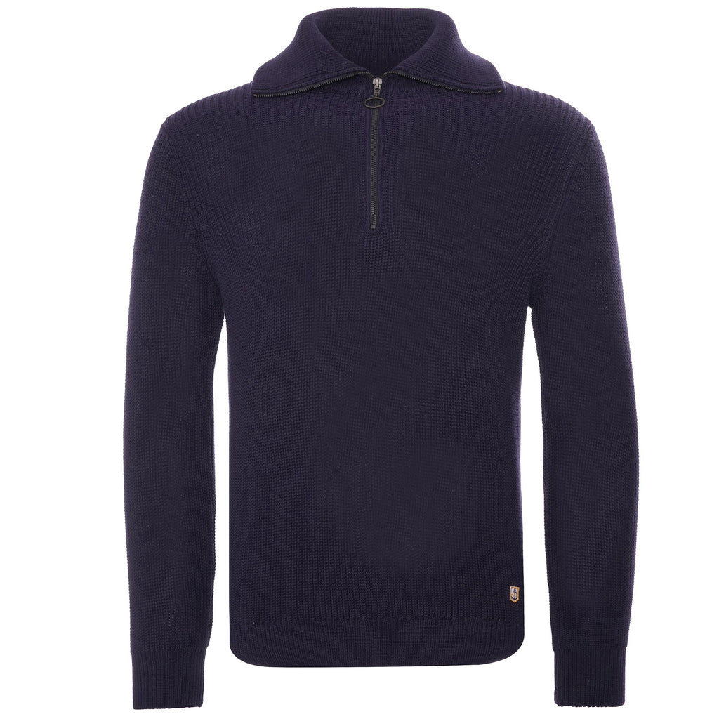 Armor Lux Troyer Half Zip Sweatshirt - Navy