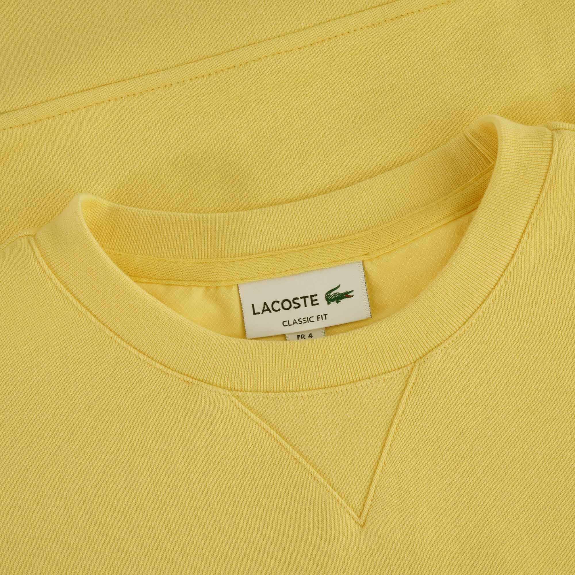 Lacoste Cotton Blend Fleece Sweatshirt - Yellow
