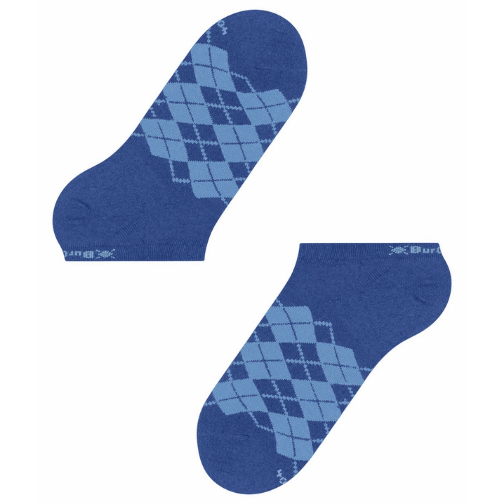 Burlington Socks Soft Argyle Trainer Socks - Blue