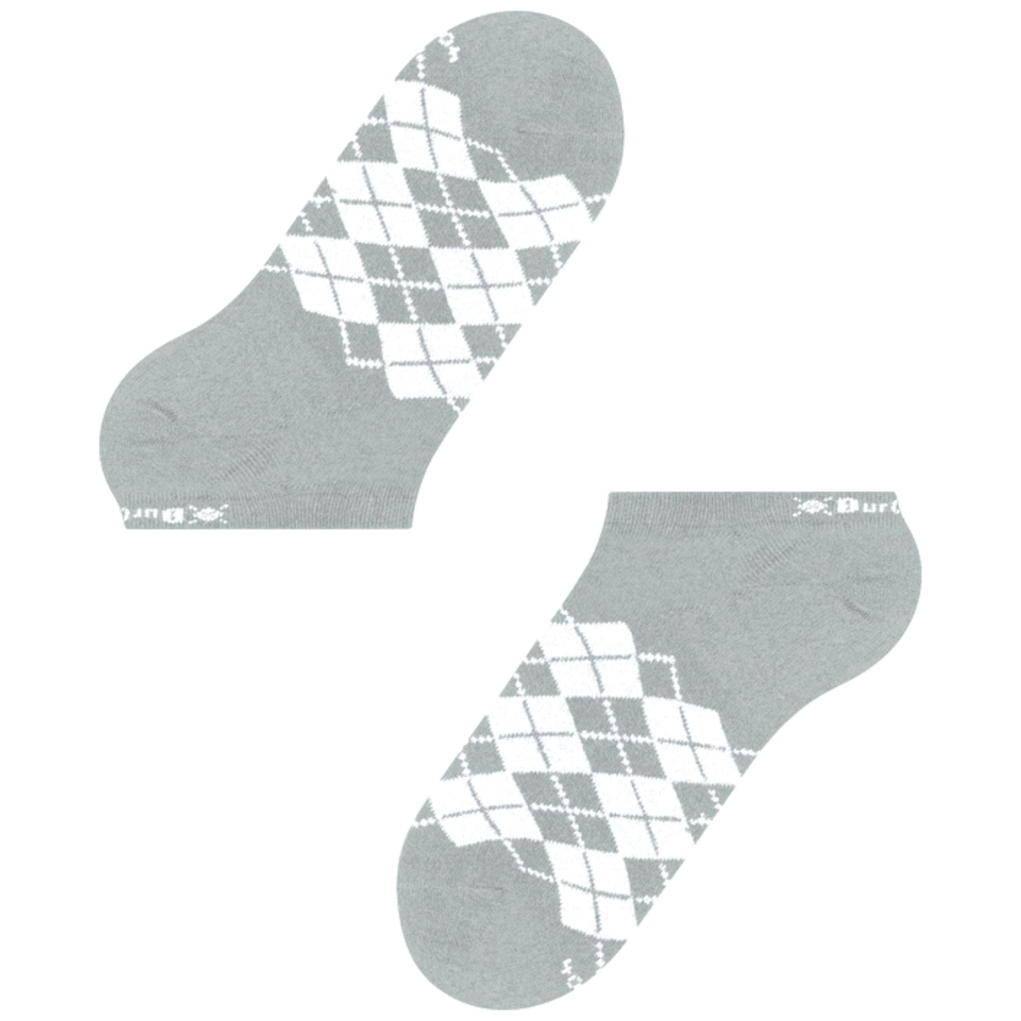 Burlington Socks Soft Argyle Trainer Socks - Grey