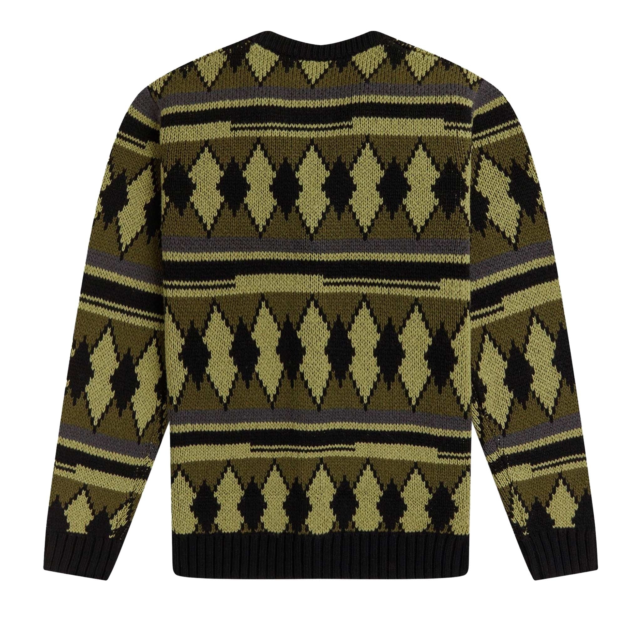 Fred Perry Chunky Jacquard Cardigan - Sage Green