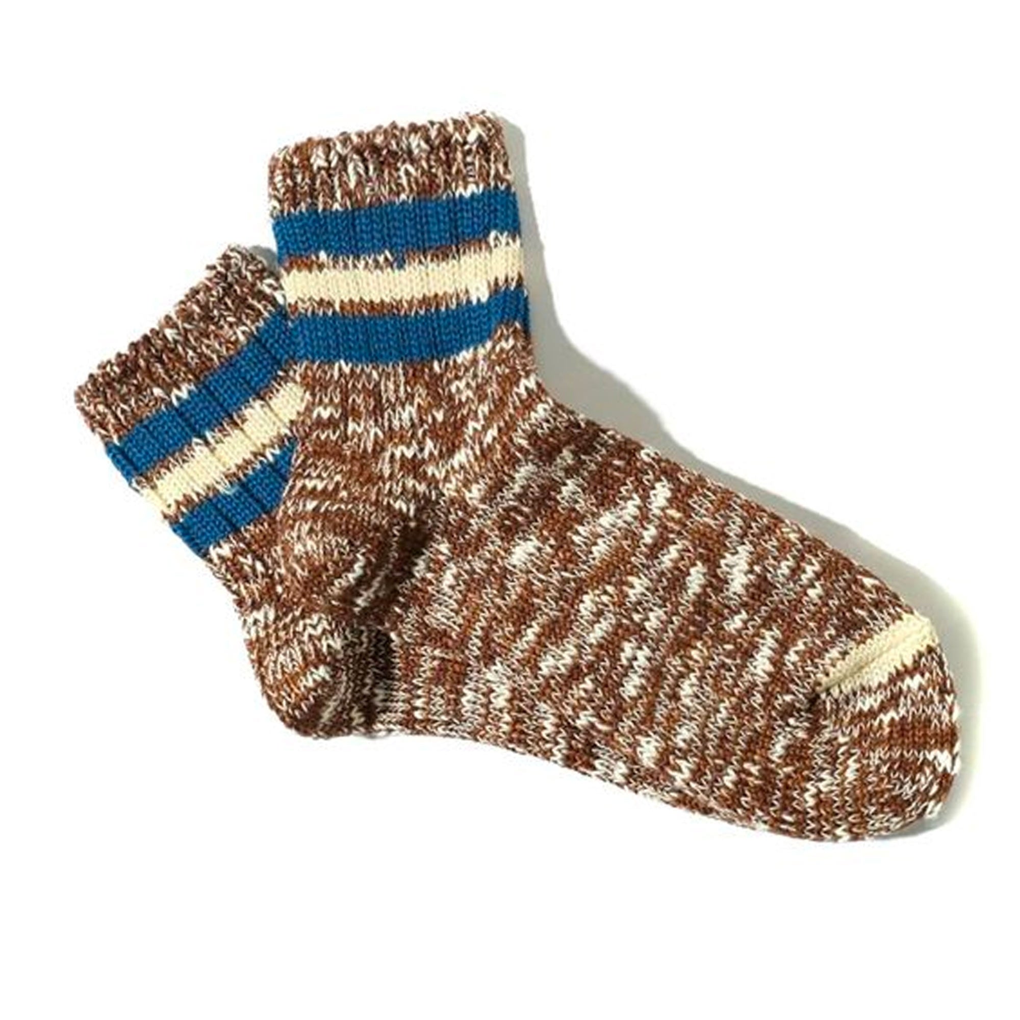 Anonymous Ism 3 Line Slub Crew Socks - Brown