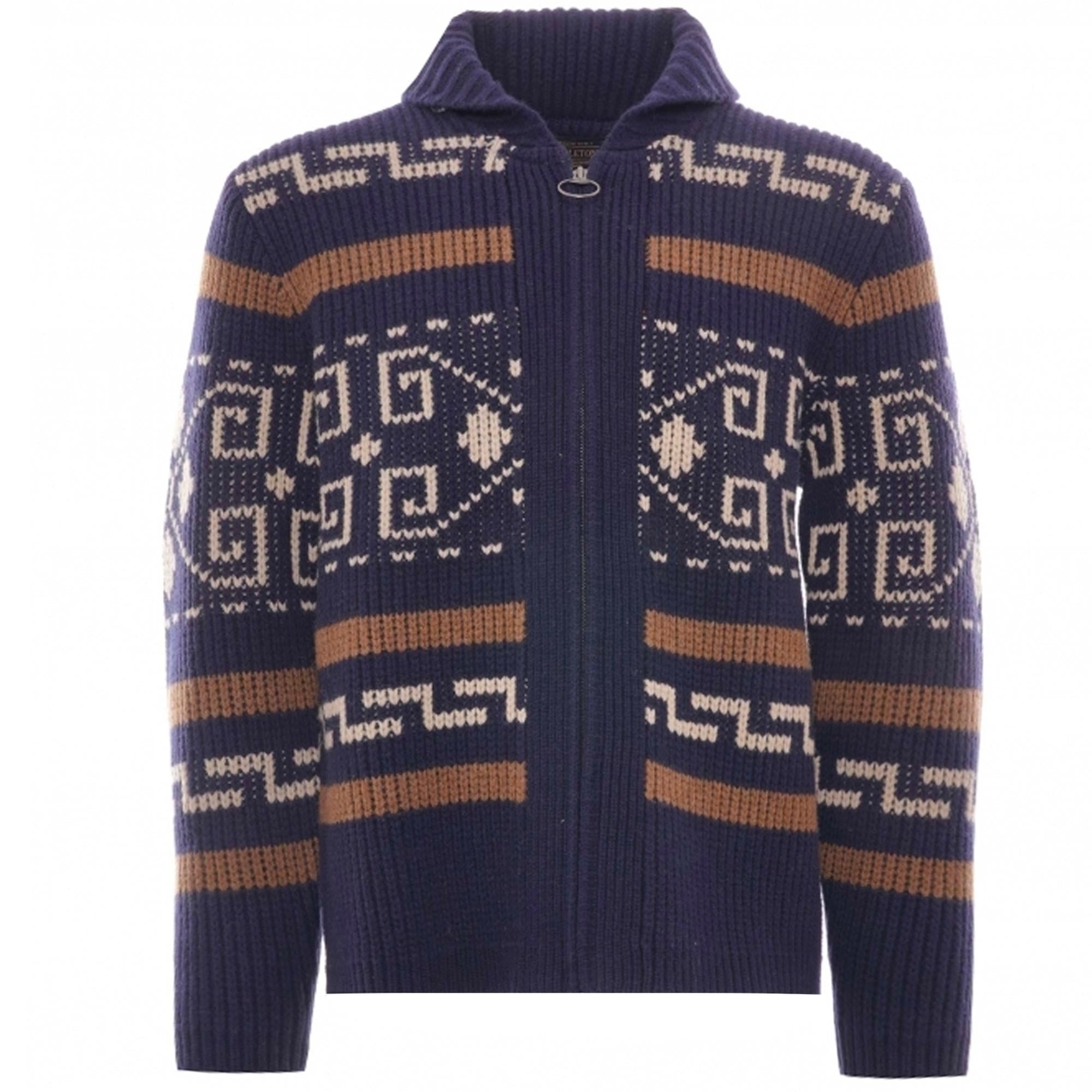 Westerley Cardigan - Navy/Brown
