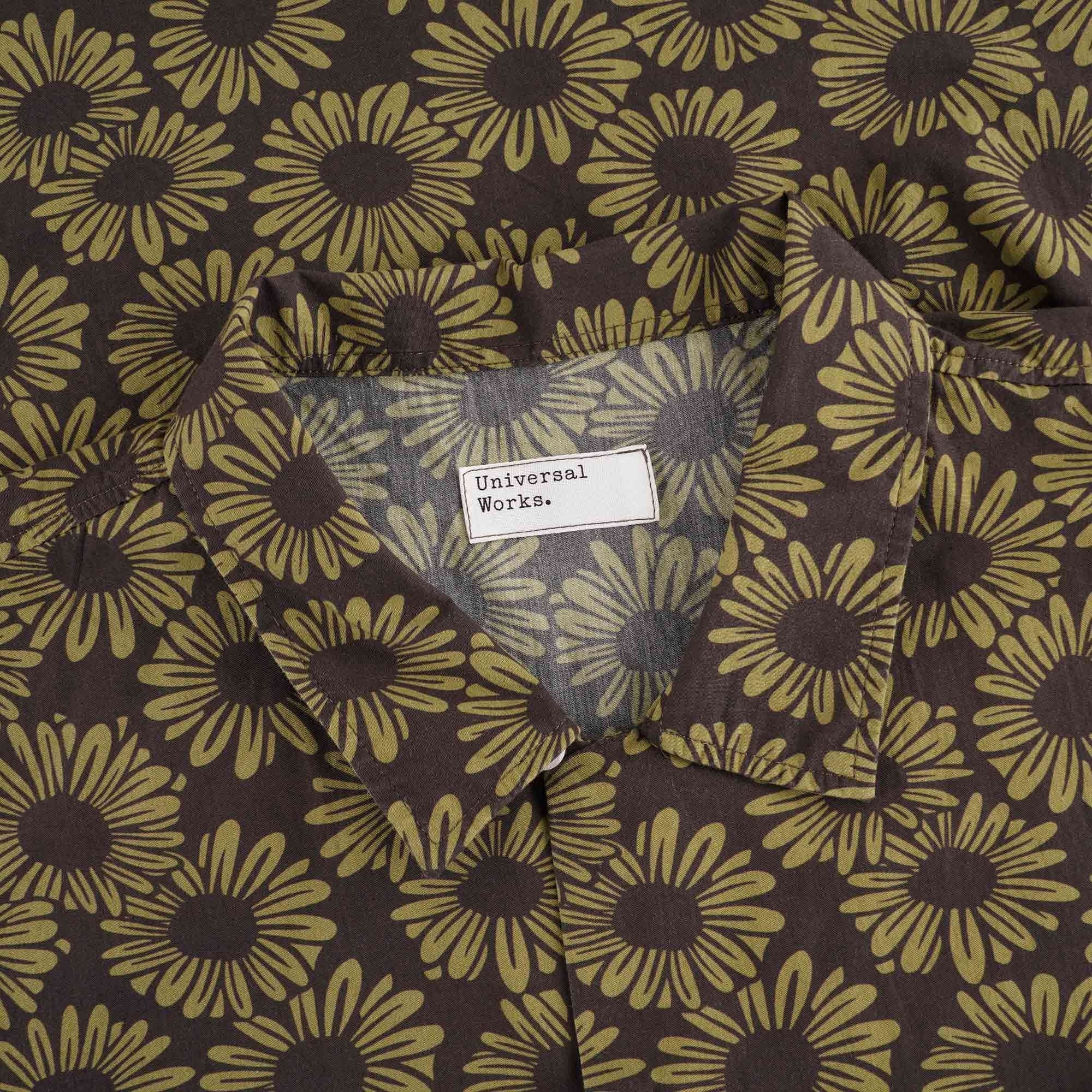 Universal Works Organic Flower Road Shirt - Brown