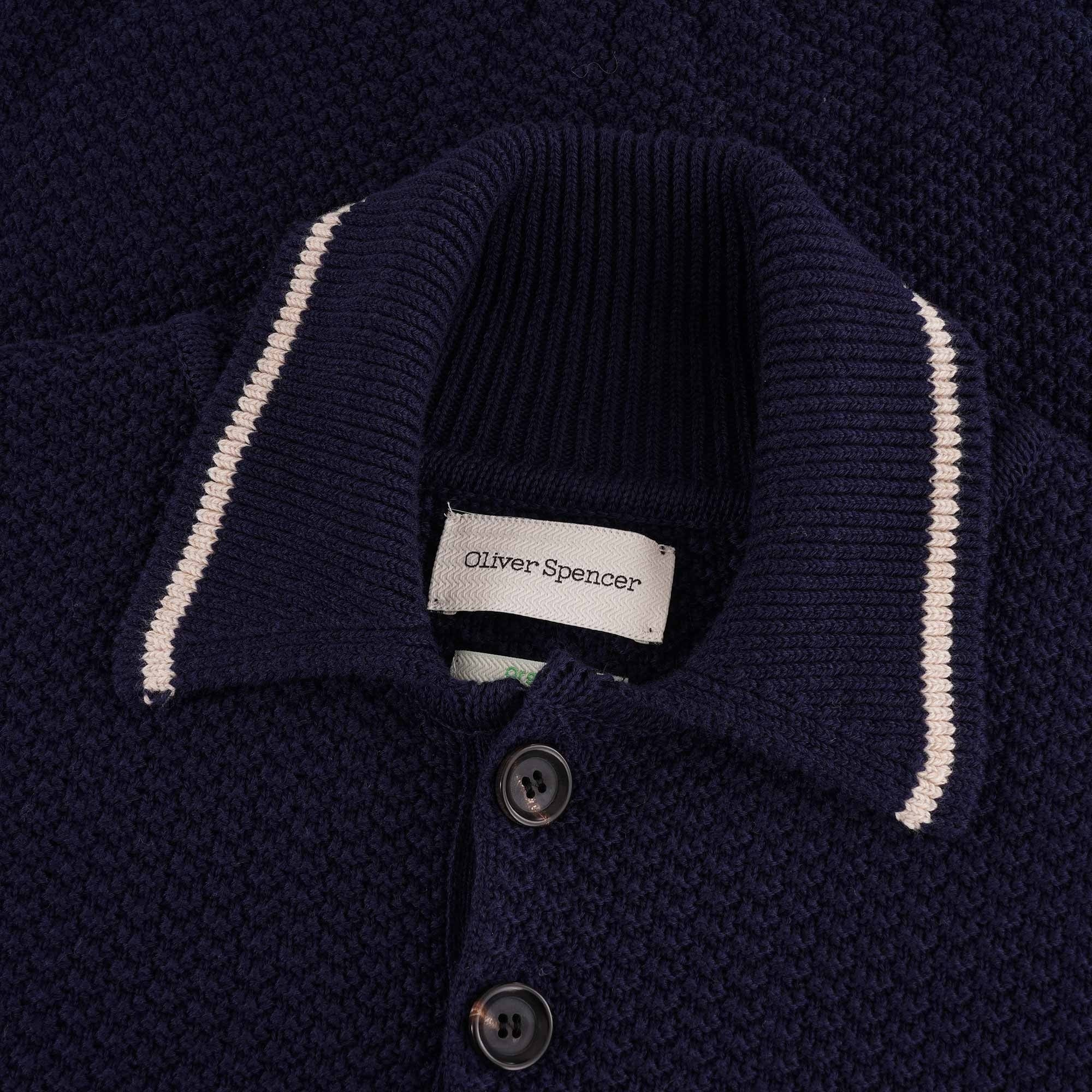 Oliver Spencer Pablo Knitted Polo Shirt - Navy