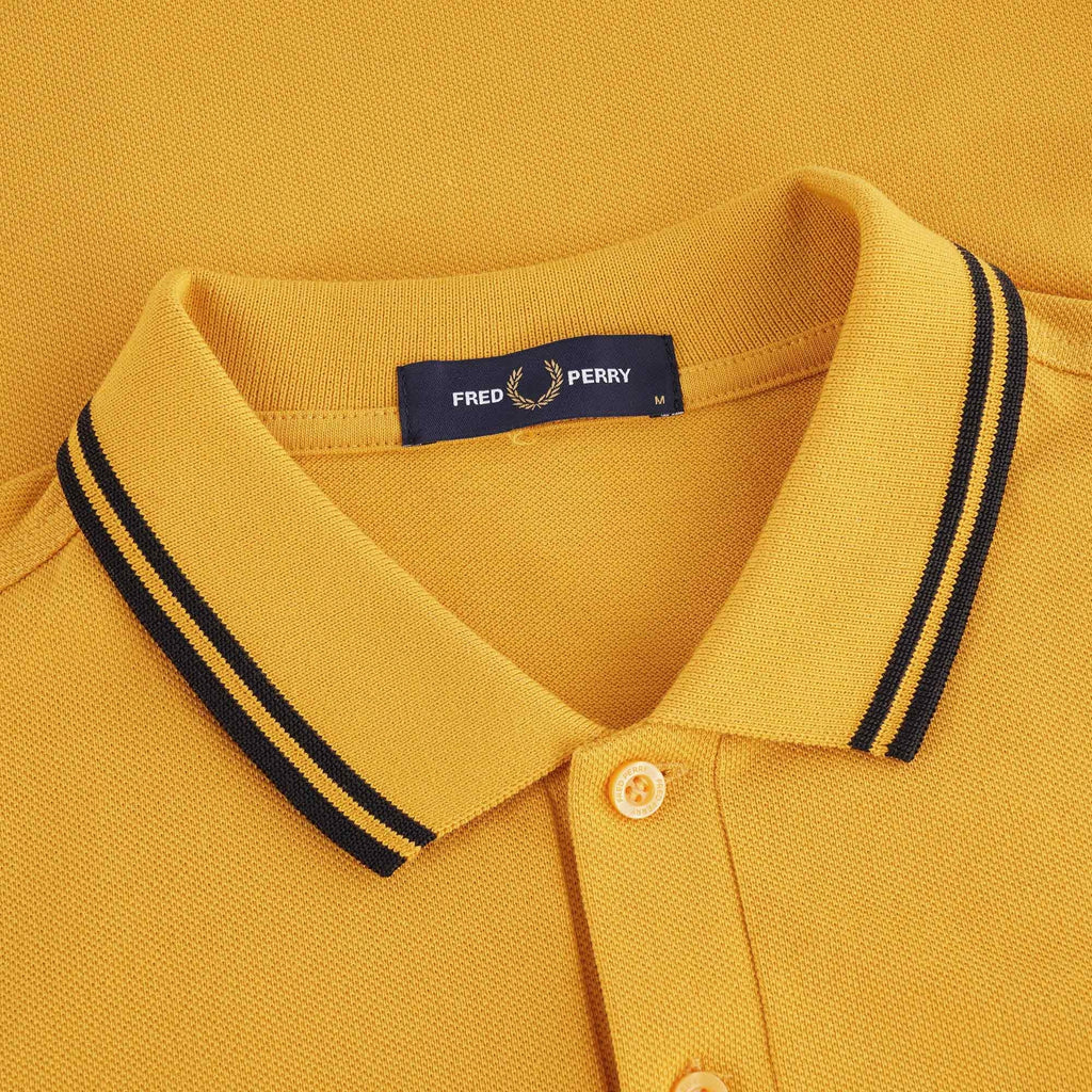 Fred Perry M3600 Twin Tipped Polo - Gold/Black