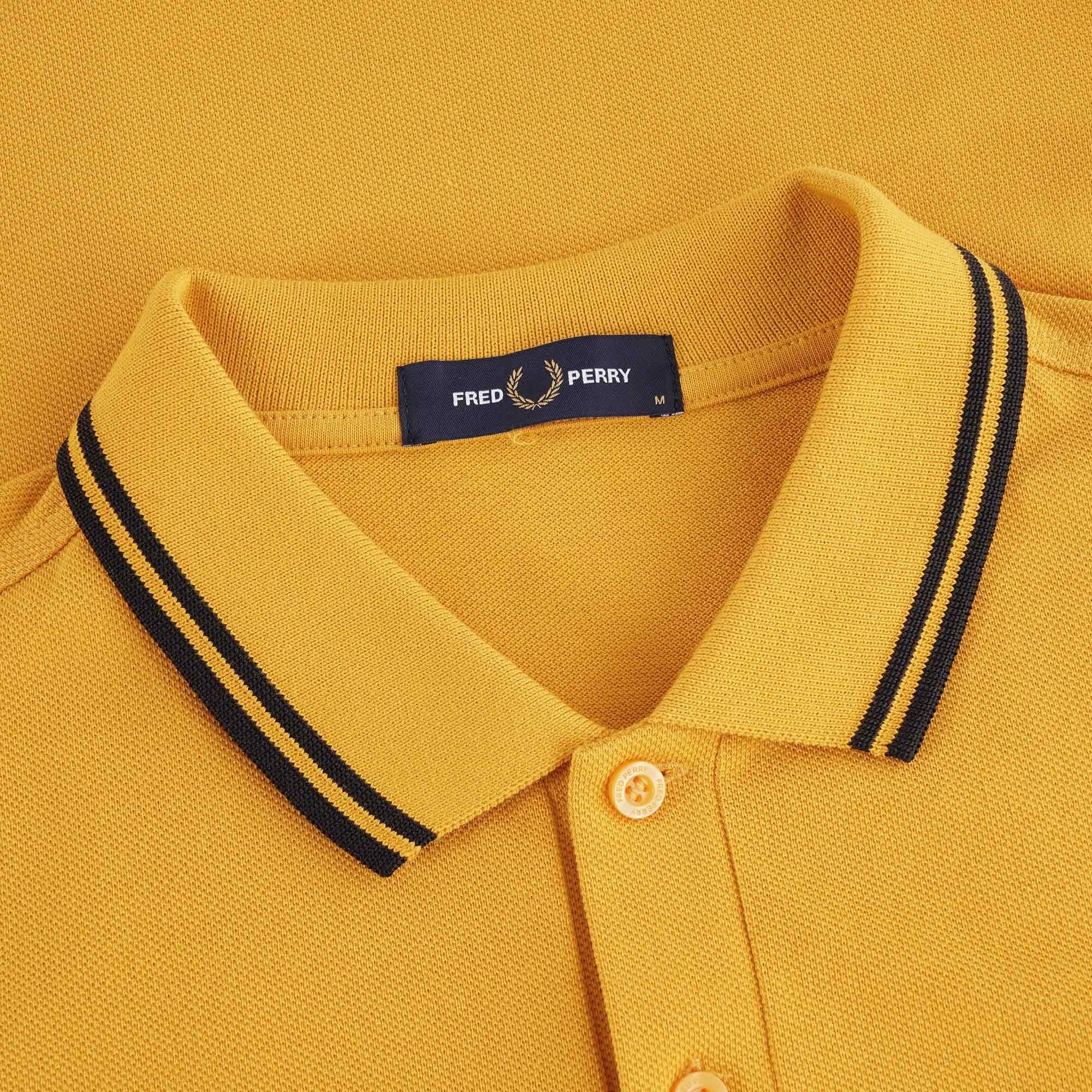 Fred Perry M3600 Twin Tipped Polo - Gold/Black