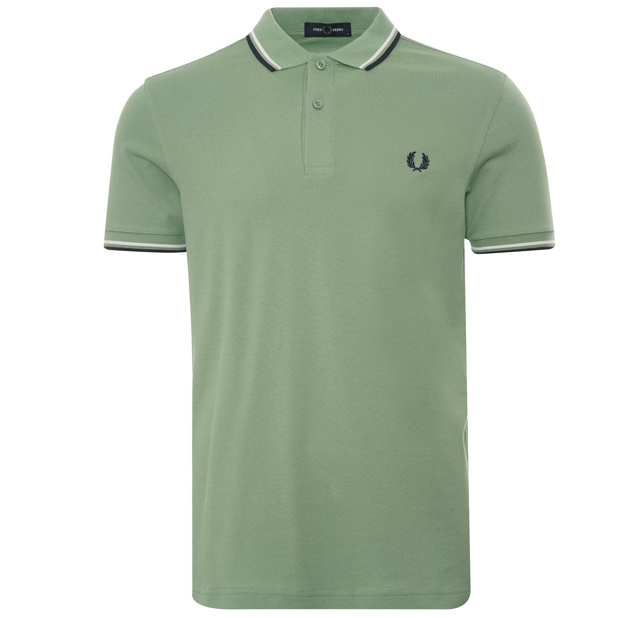 Fred Perry M3600 Twin Tipped Polo - Pistachio Green