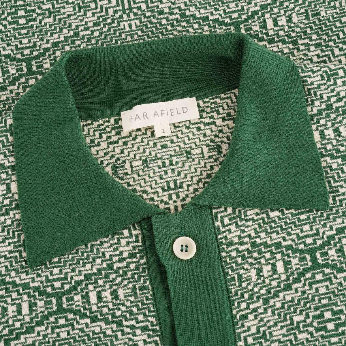 Far Afield Zigger Short Sleeve Cardigan - Tribal Green – Stuarts London