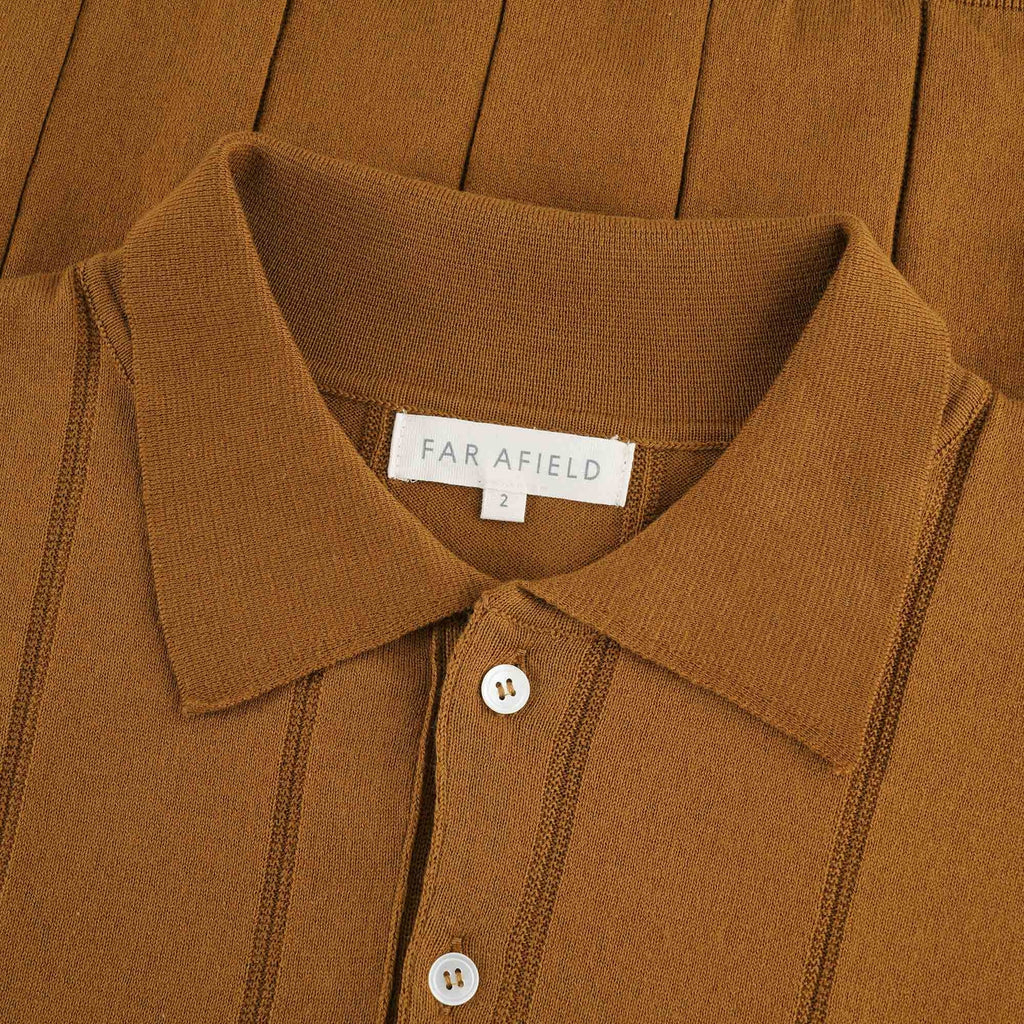 Far Afield Jacobs Short Sleeve Polo - Tapenade Brown