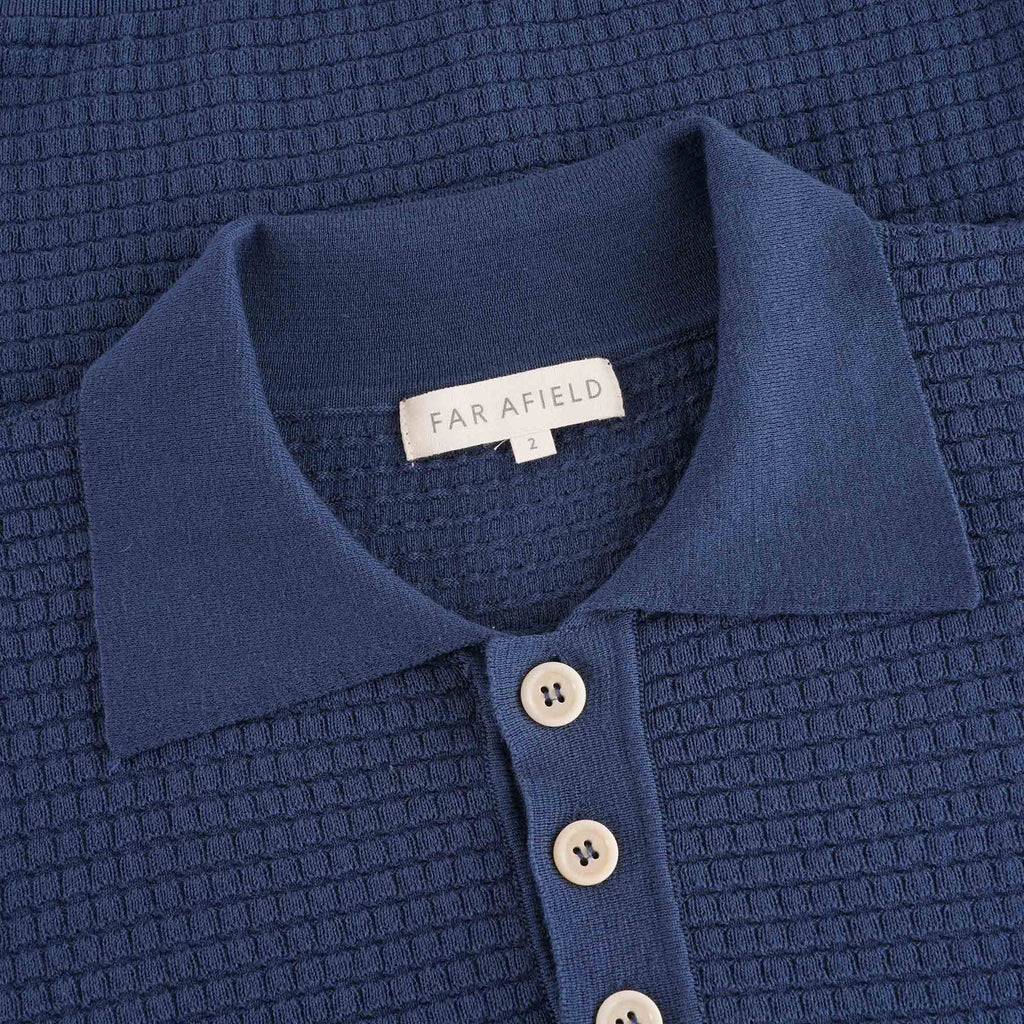 Far Afield Renard Short Sleeve Polo - Navy