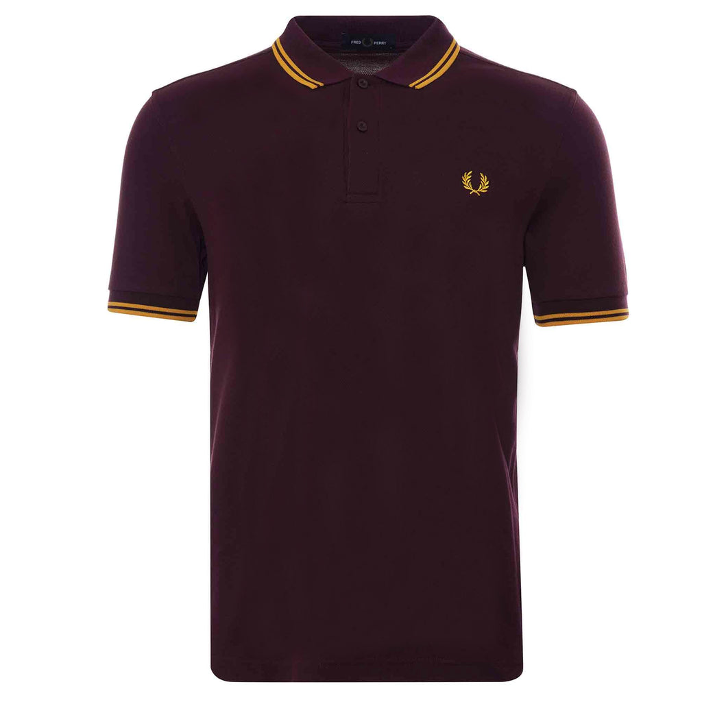 Fred Perry M3600 Twin Tipped Polo - Mahogany