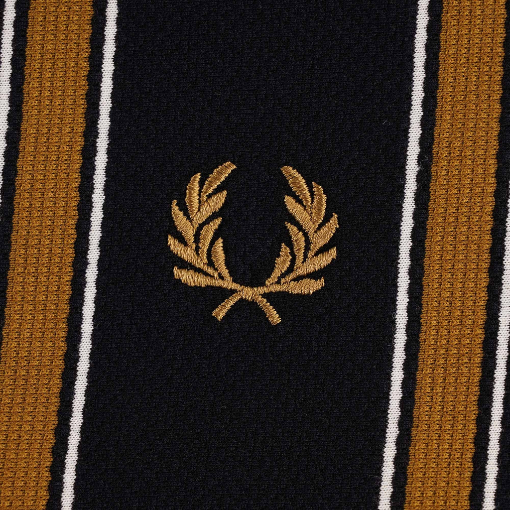 Fred Perry M3 Textured Stripe Polo Shirt - Black