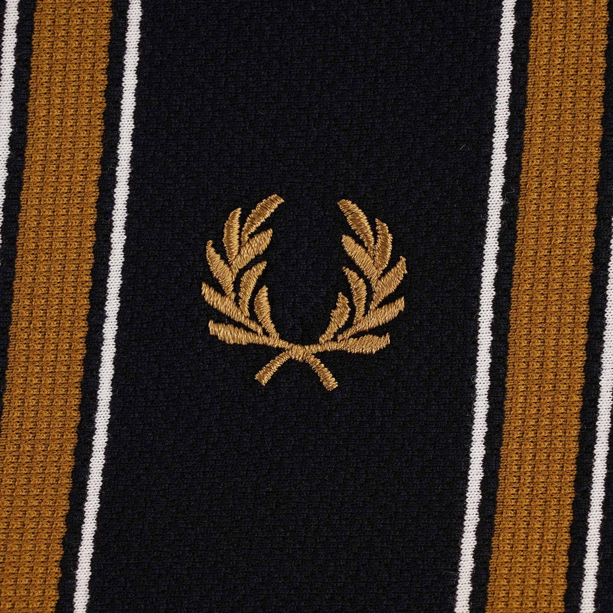 Fred Perry M3 Textured Stripe Polo Shirt - Black