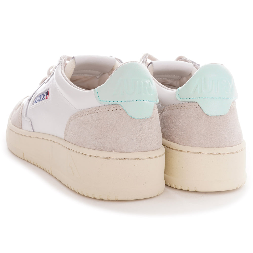Autry Action Shoes Low Leather - White/Aqua