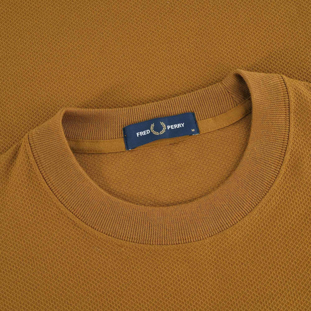 Fred Perry Broken Tipped Pique T-Shirt - Dark Caramel