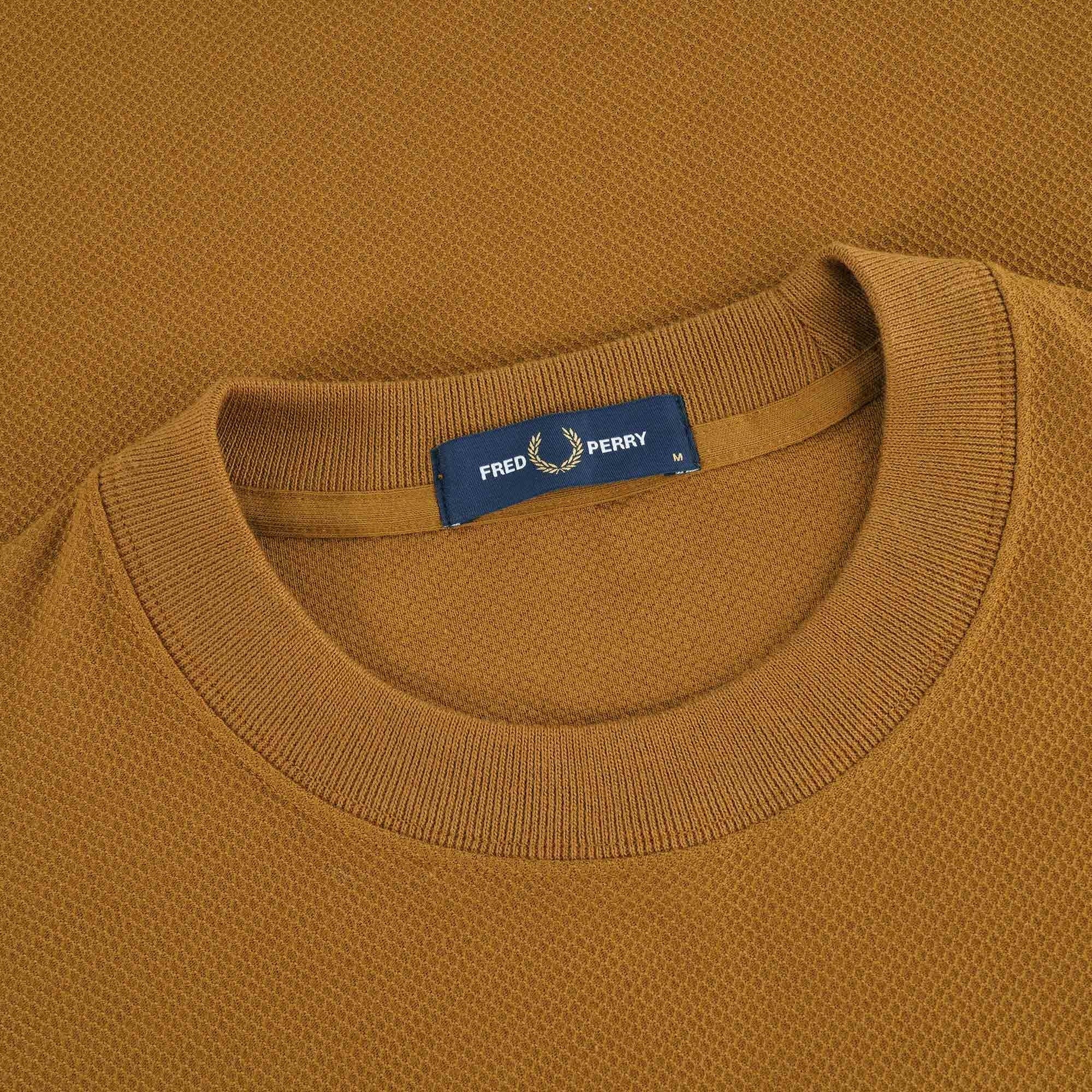 Fred Perry Broken Tipped Pique T-Shirt - Dark Caramel