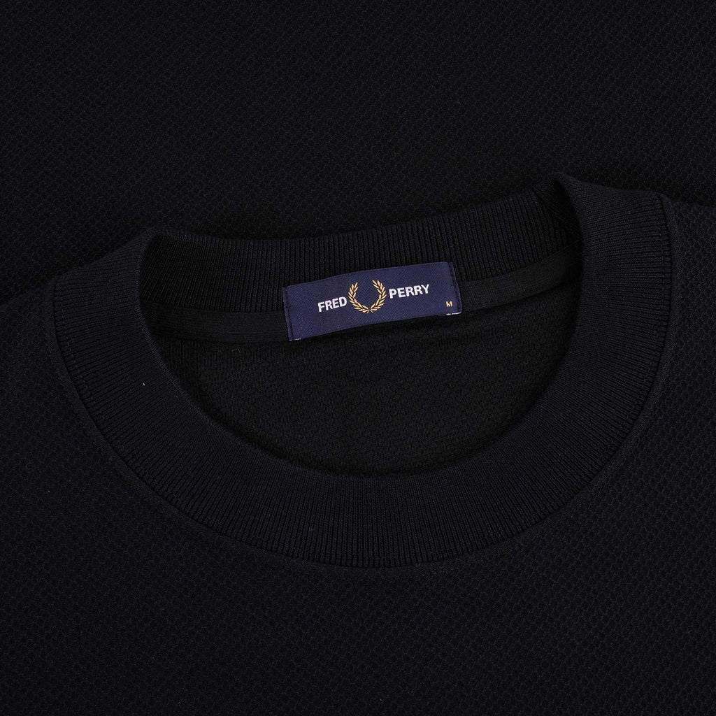 Fred Perry Broken Tipped Pique T-Shirt - Black