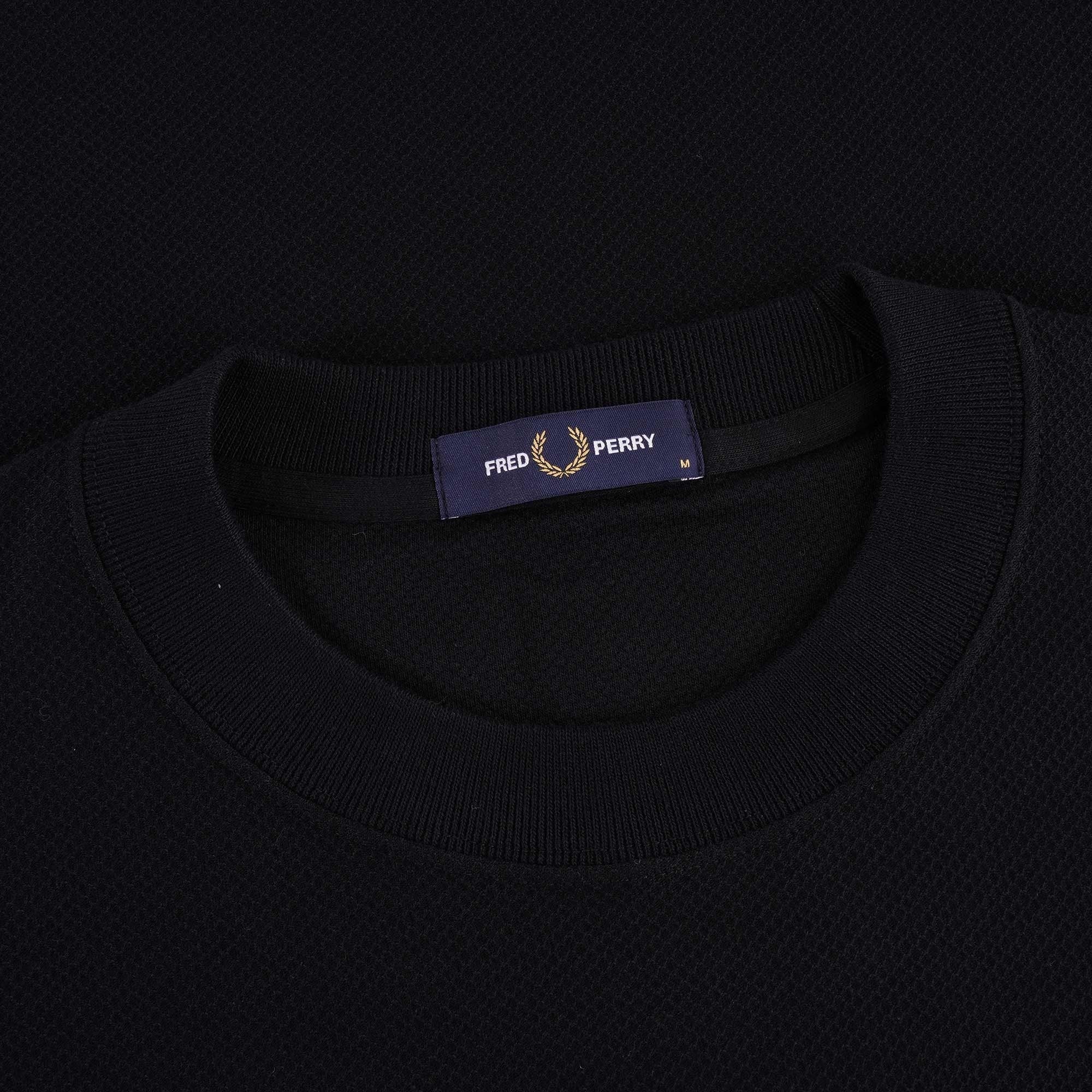 Fred Perry Broken Tipped Pique T-Shirt - Black