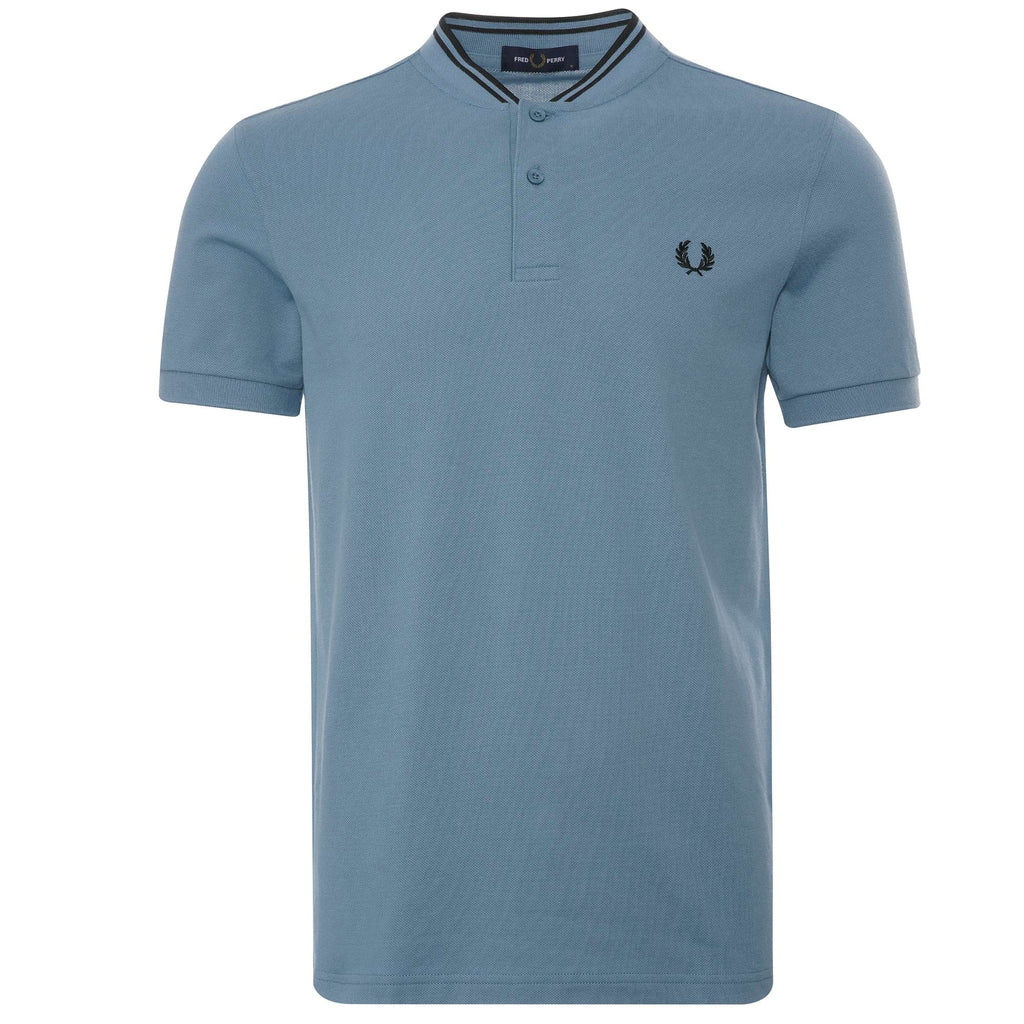 Fred Perry M4 Bomber Collar Pique Polo Shirt - Ash Blue