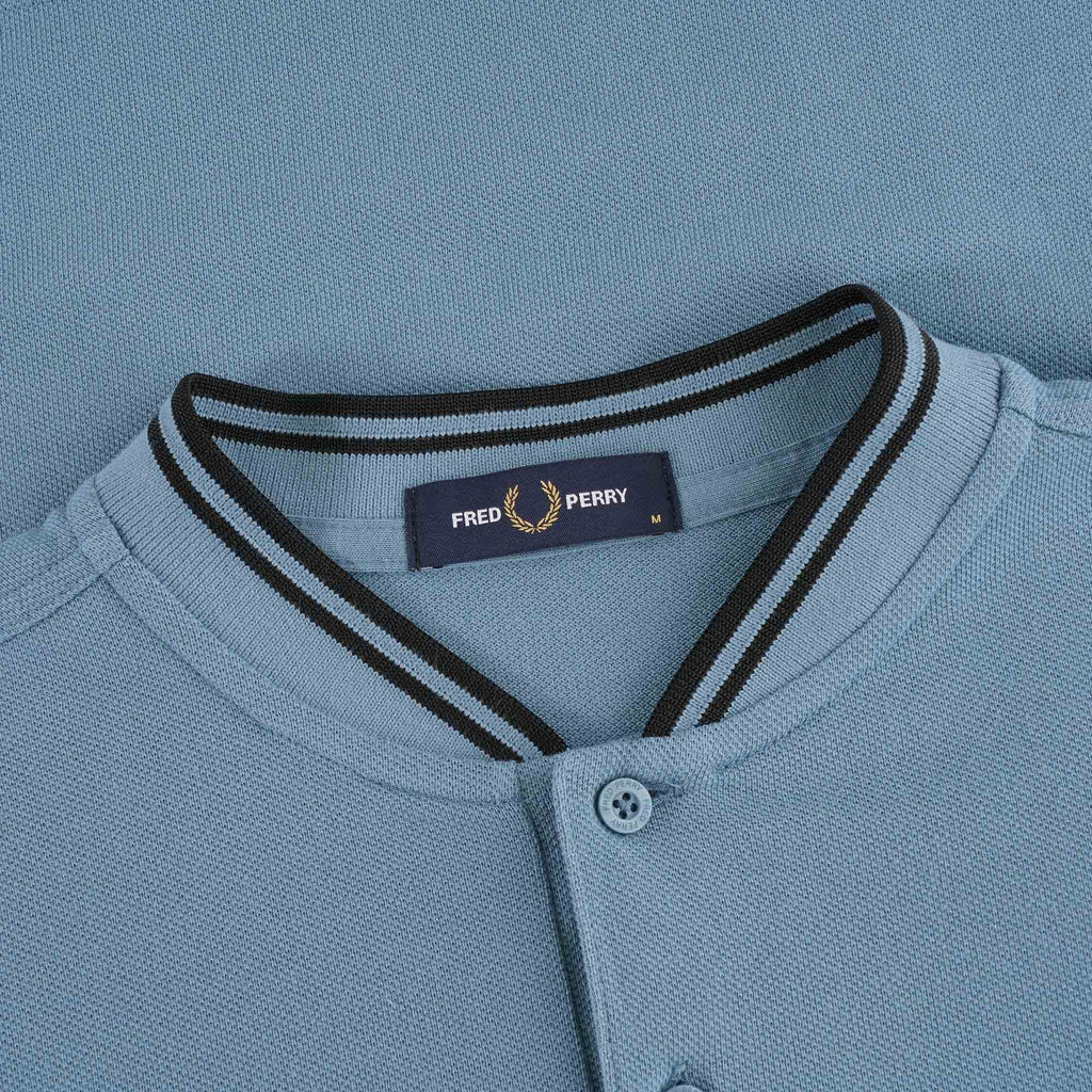 Fred Perry M4 Bomber Collar Pique Polo Shirt - Ash Blue