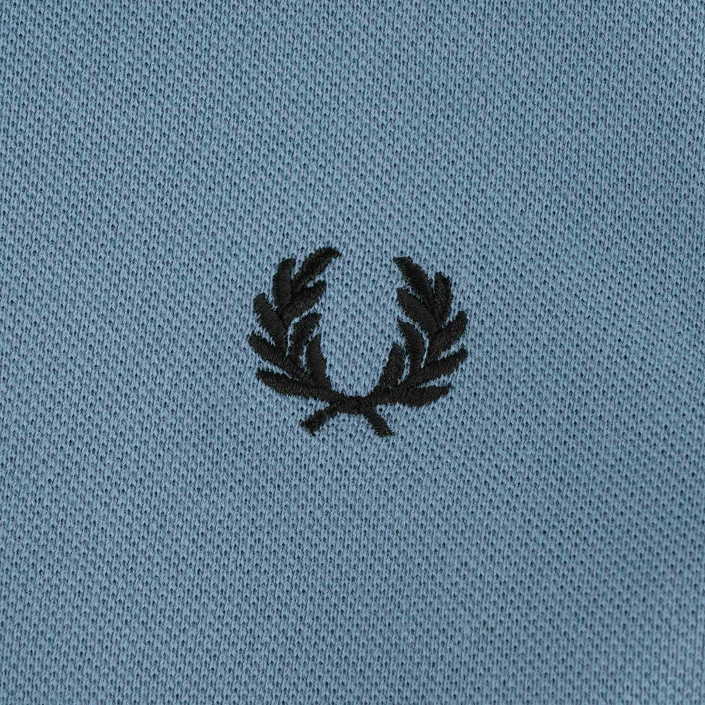 Fred Perry M4 Bomber Collar Pique Polo Shirt - Ash Blue