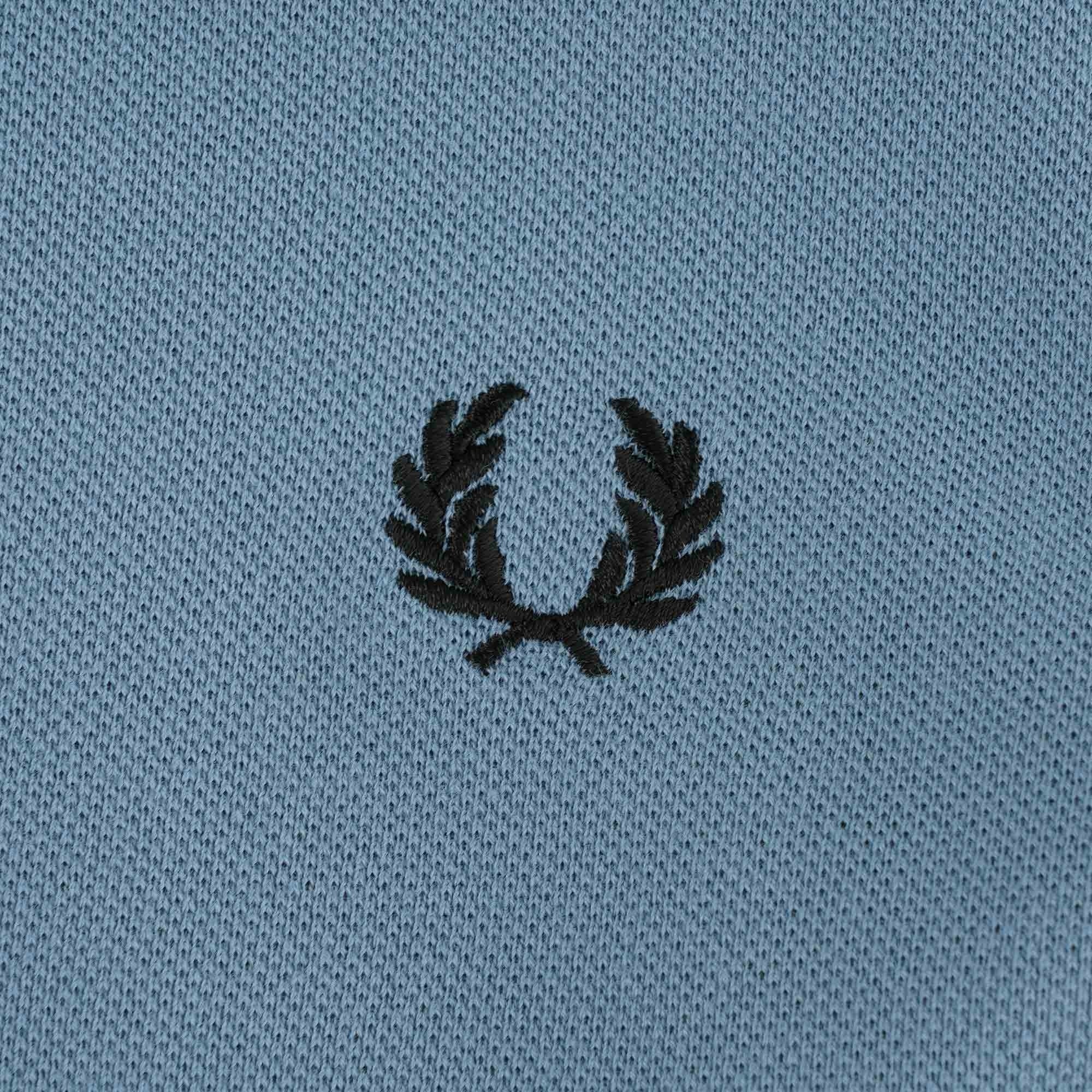 Fred Perry M4 Bomber Collar Pique Polo Shirt - Ash Blue