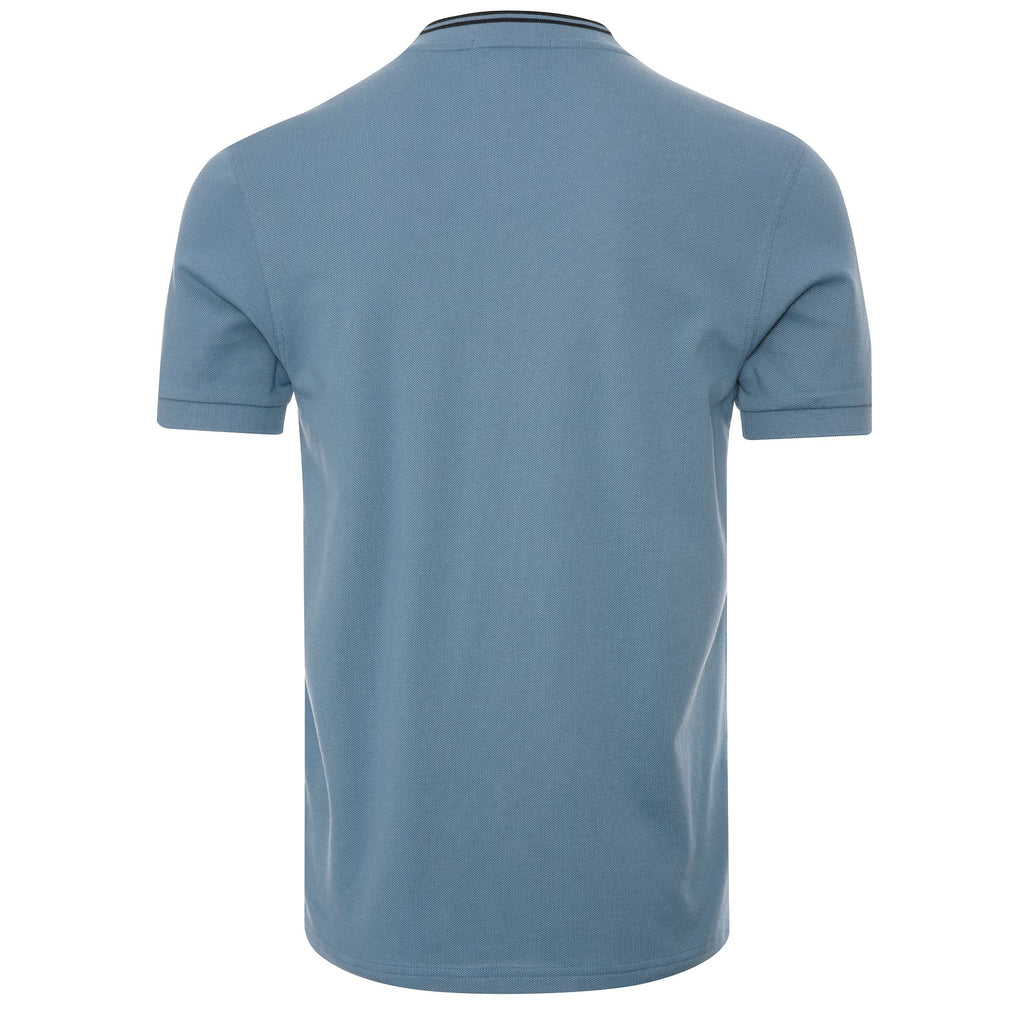 Fred Perry M4 Bomber Collar Pique Polo Shirt - Ash Blue